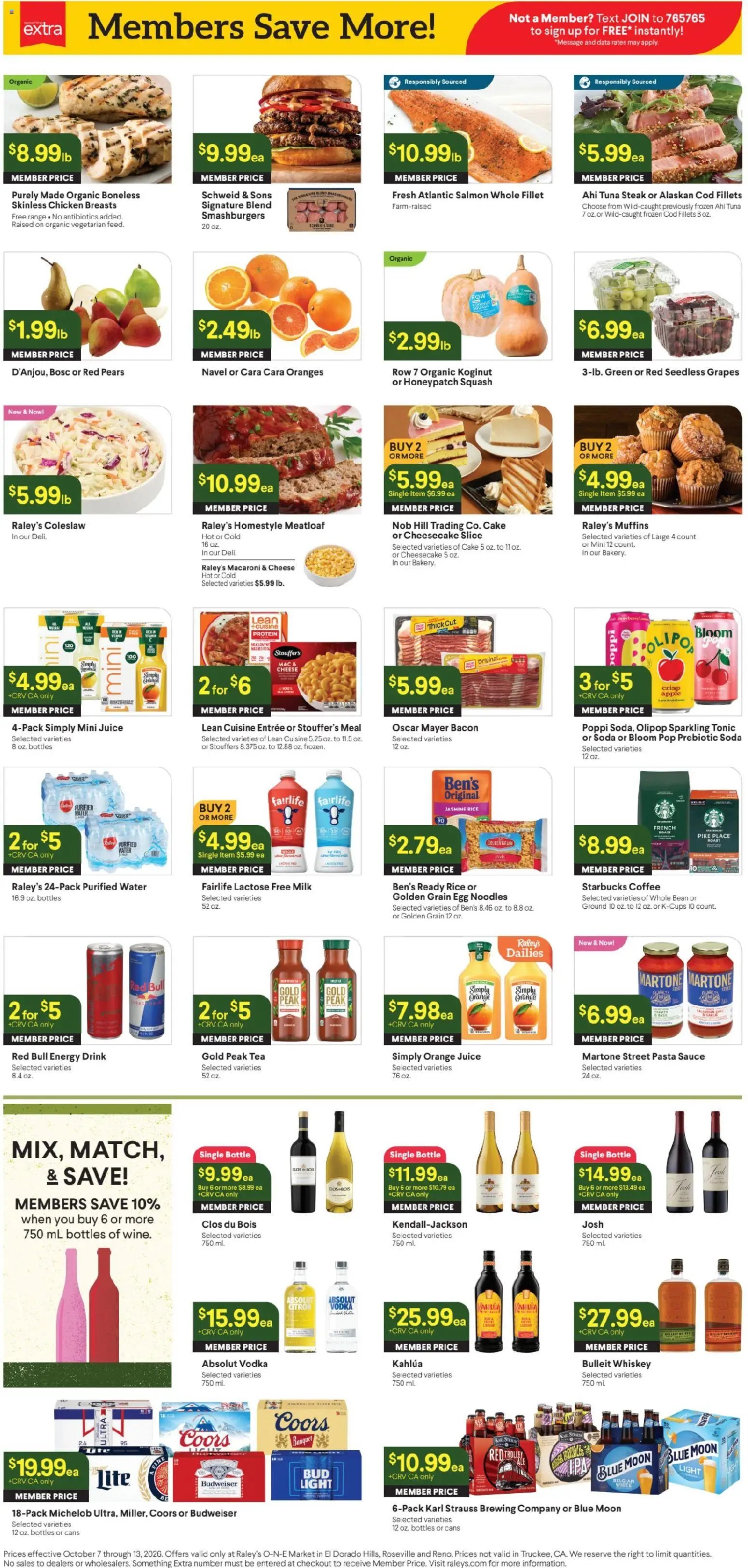 Raley's - Raley's one Market Weekly Ad 10/07 - 10/13