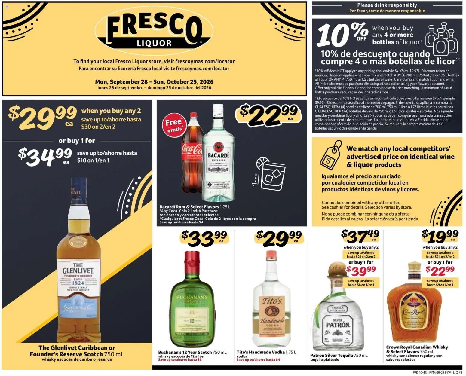 Fresco y Más Alcohol Flyer