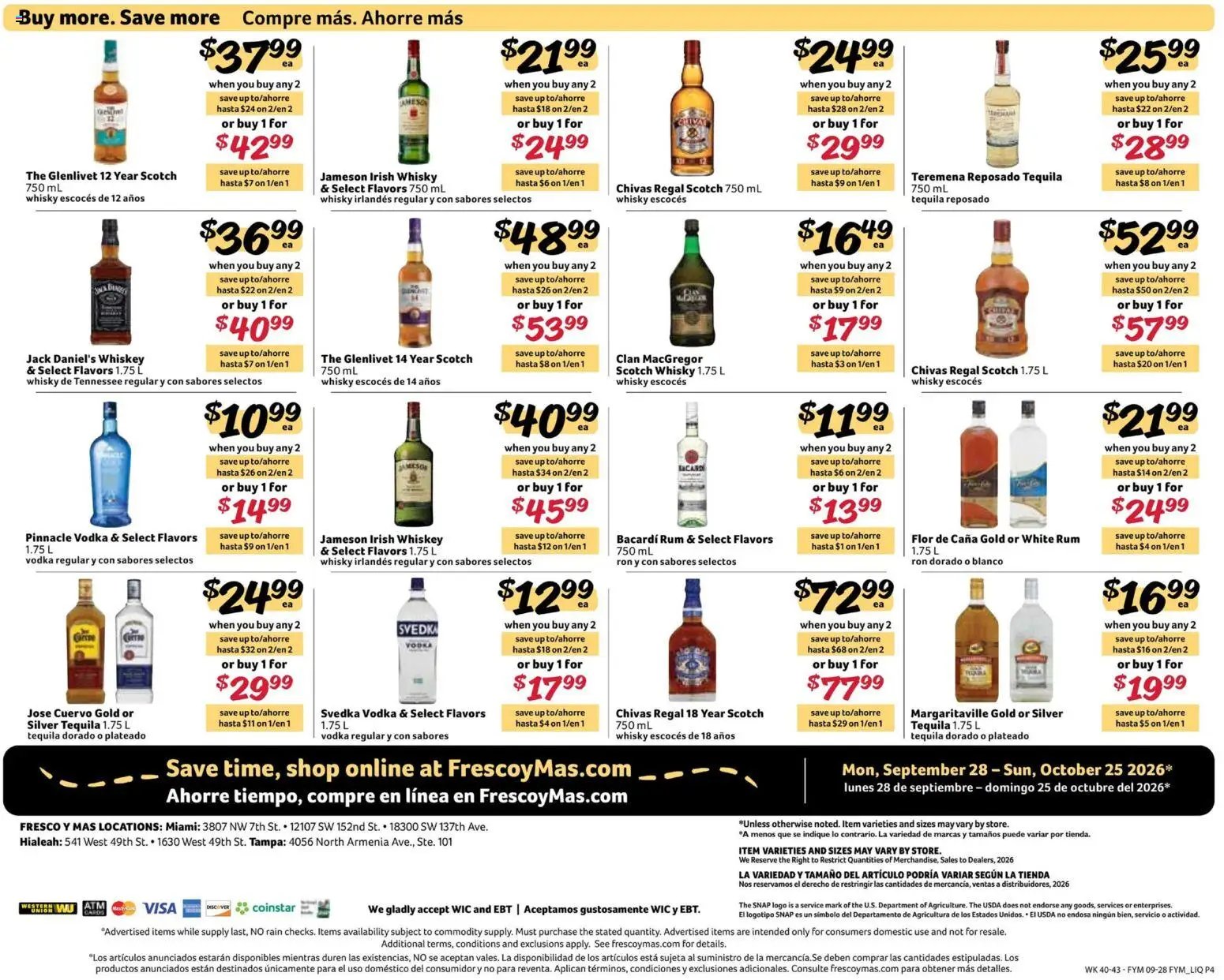 Fresco y Más Alcohol Flyer