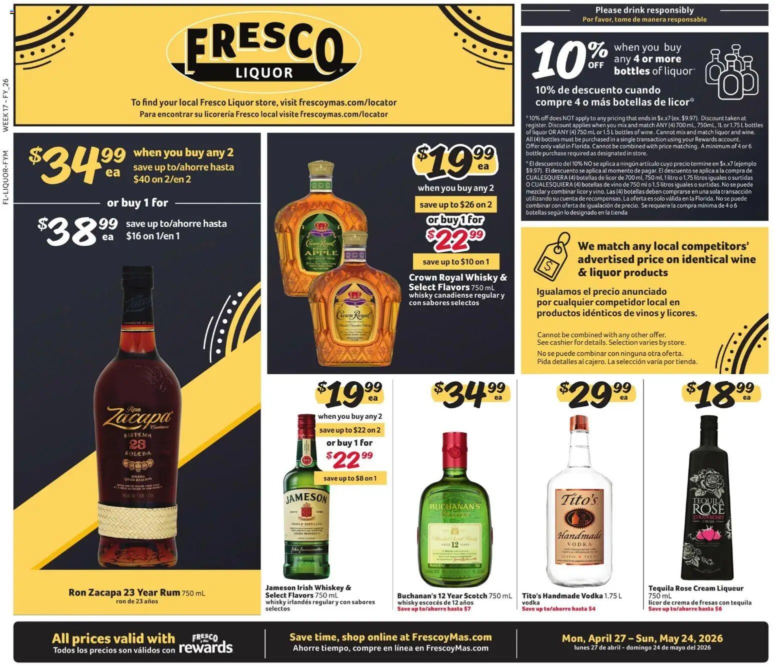 Fresco y Más Alcohol Flyer