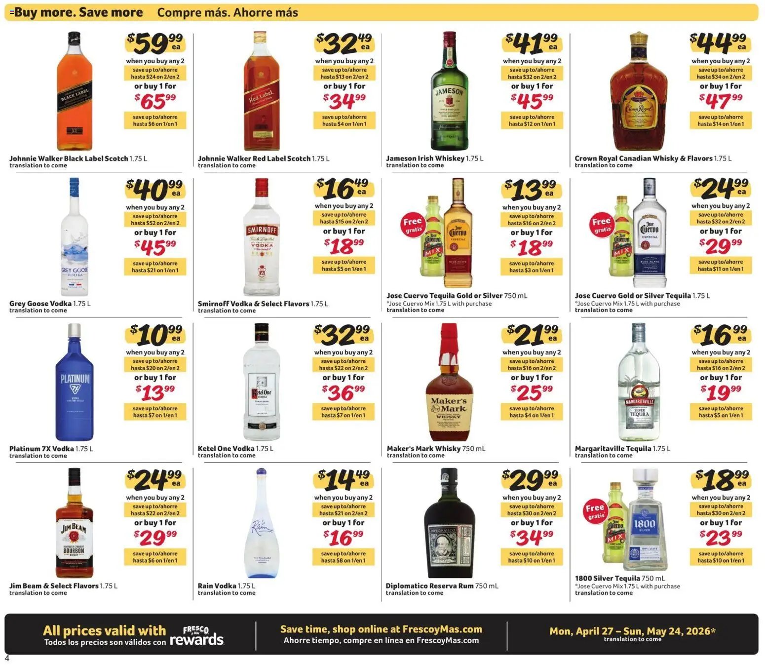 Fresco y Más Alcohol Flyer