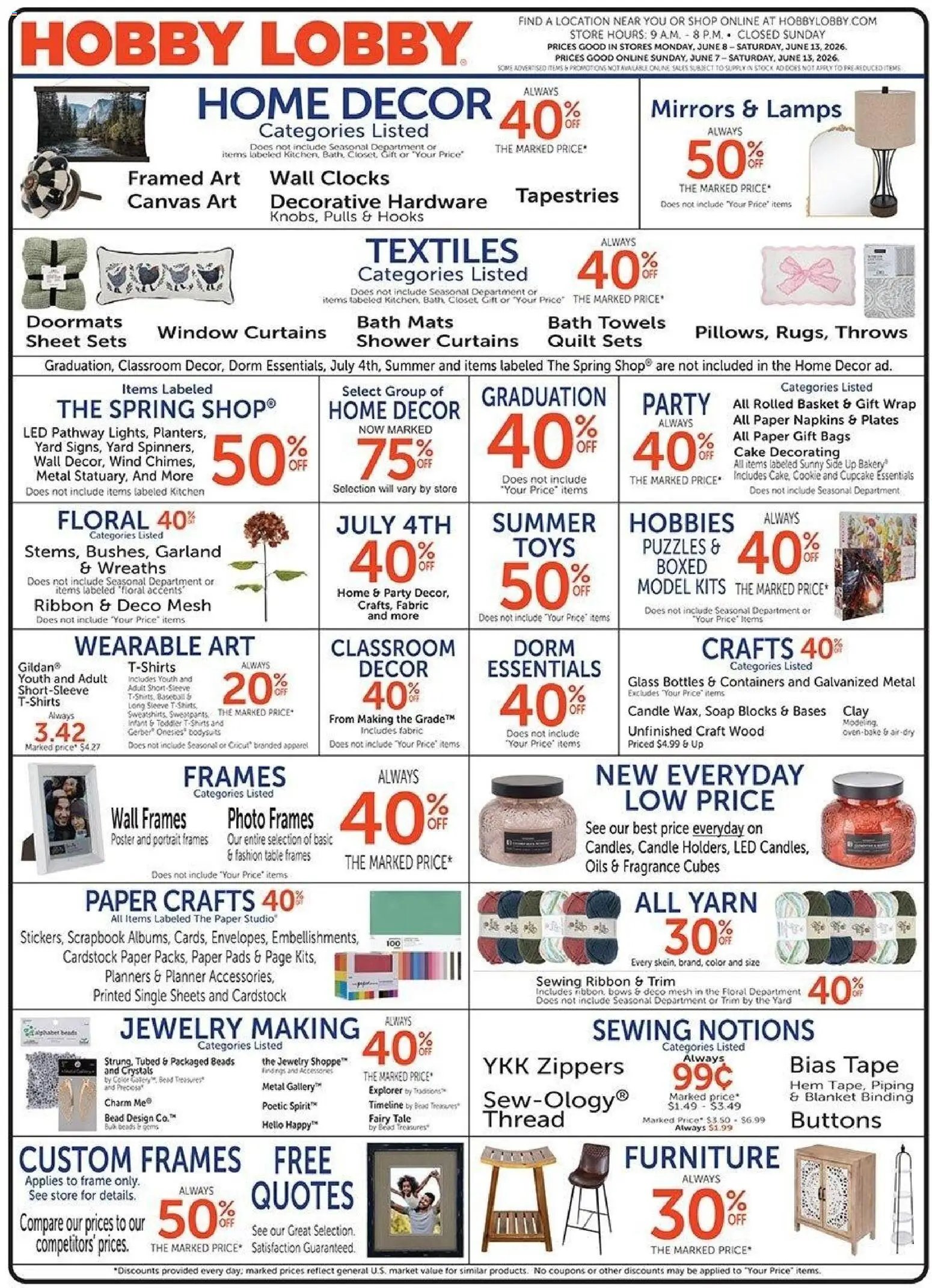 Hobby Lobby Weekly Ad