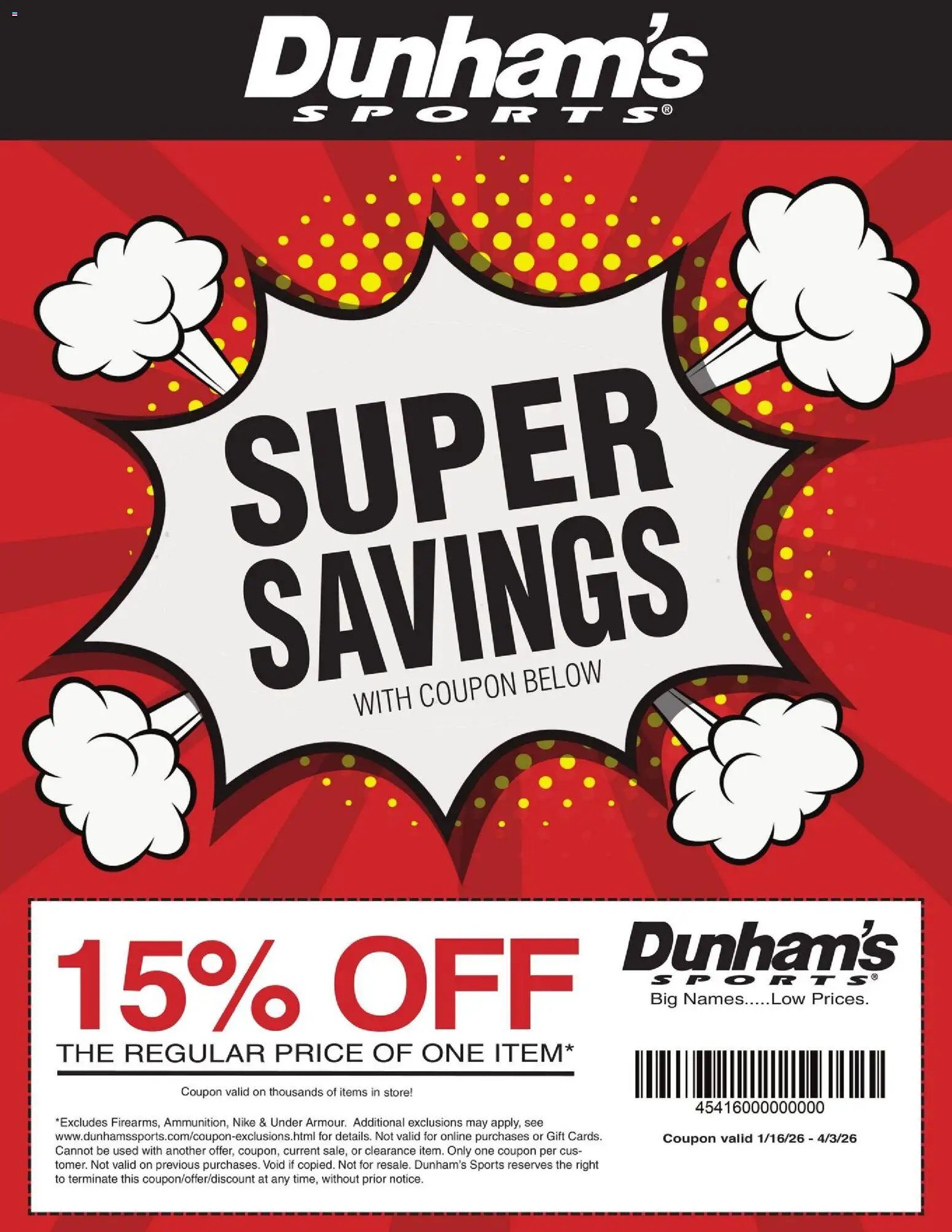 Dunham's Sports Coupon