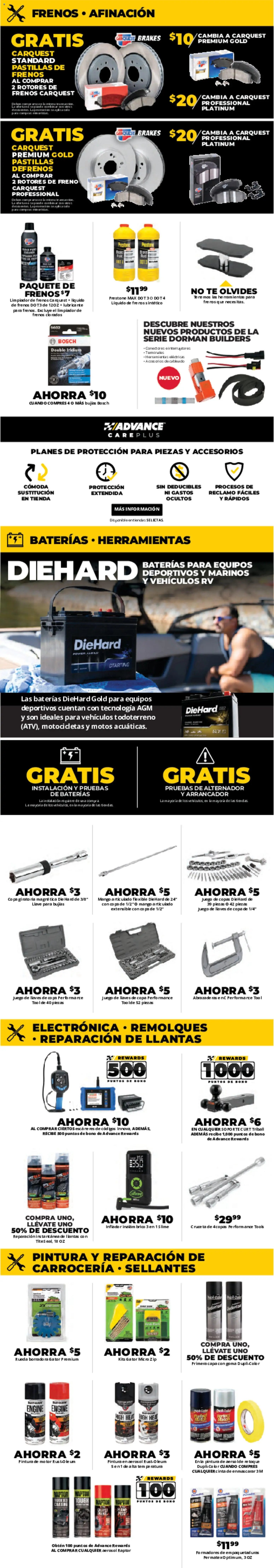 Advance Auto Parts Sales Ad - Spanish