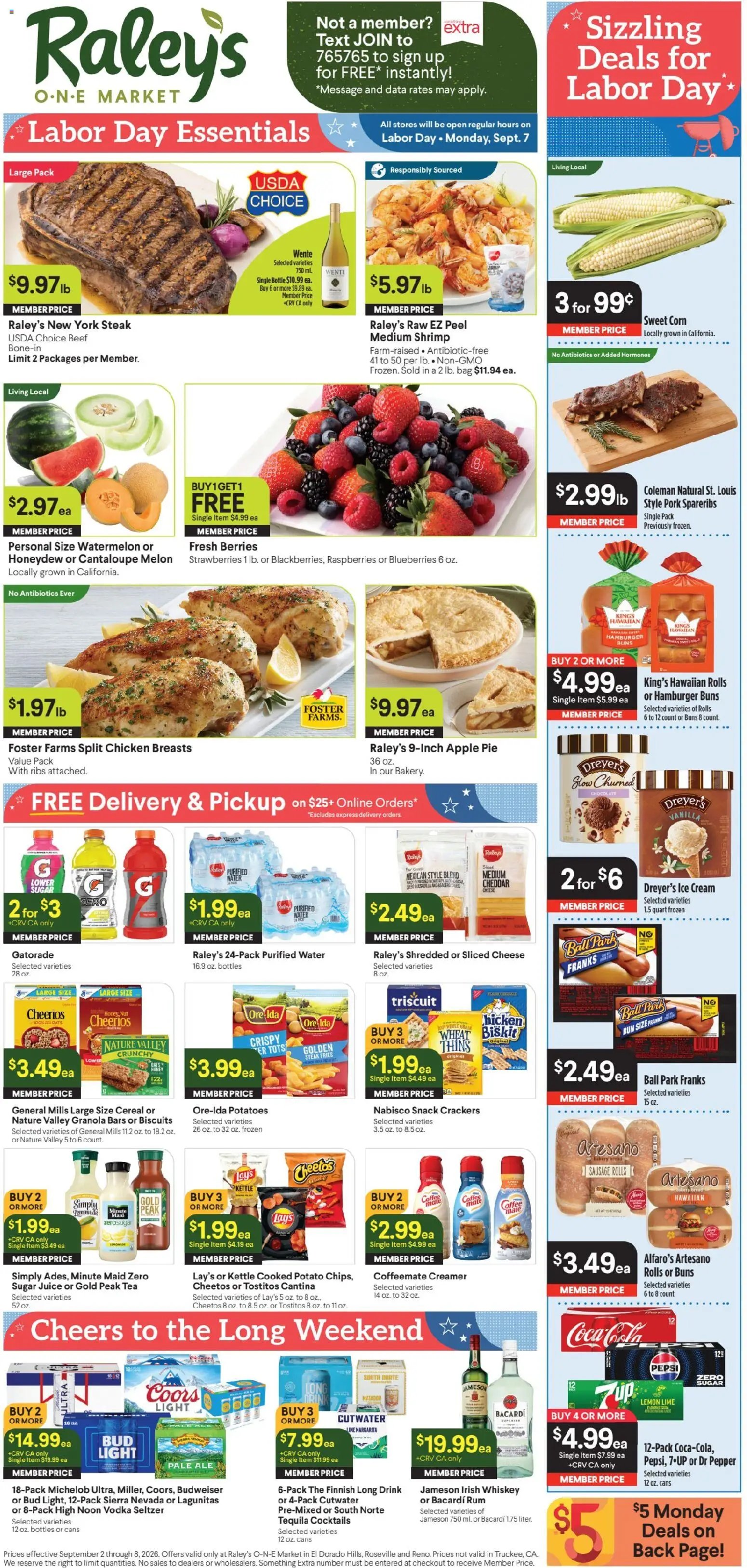 Raley's - Raley's ONE Market Weekly Ad 9/2-9/8