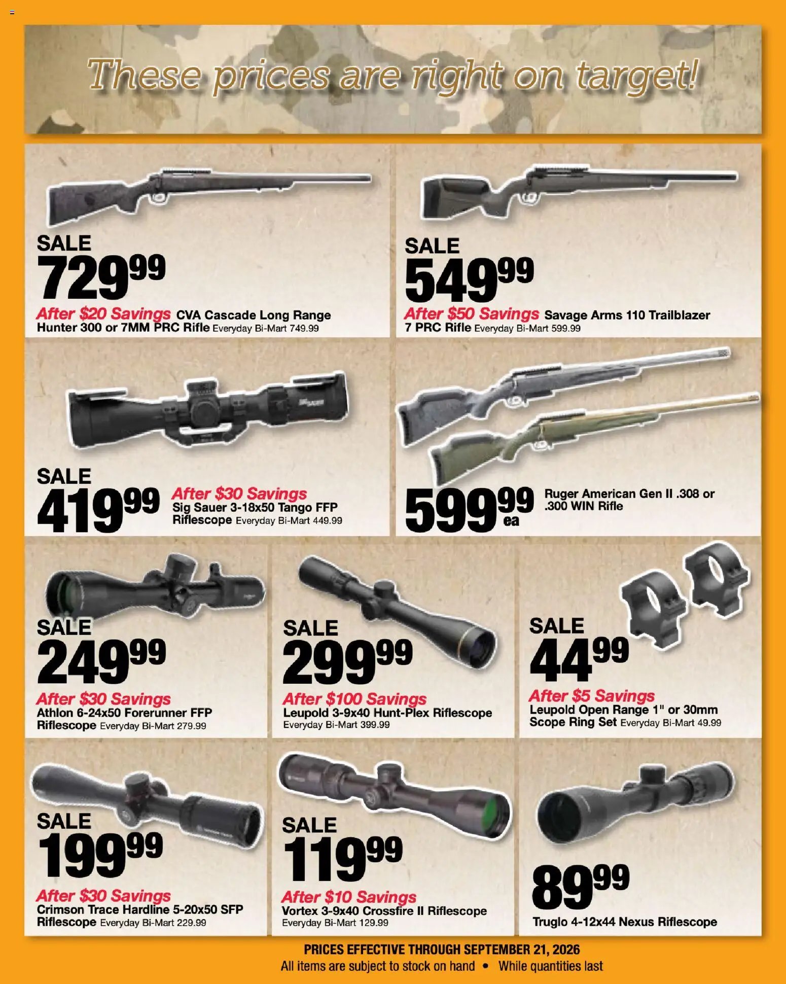 Bi-Mart Big Game Hunting Flyer