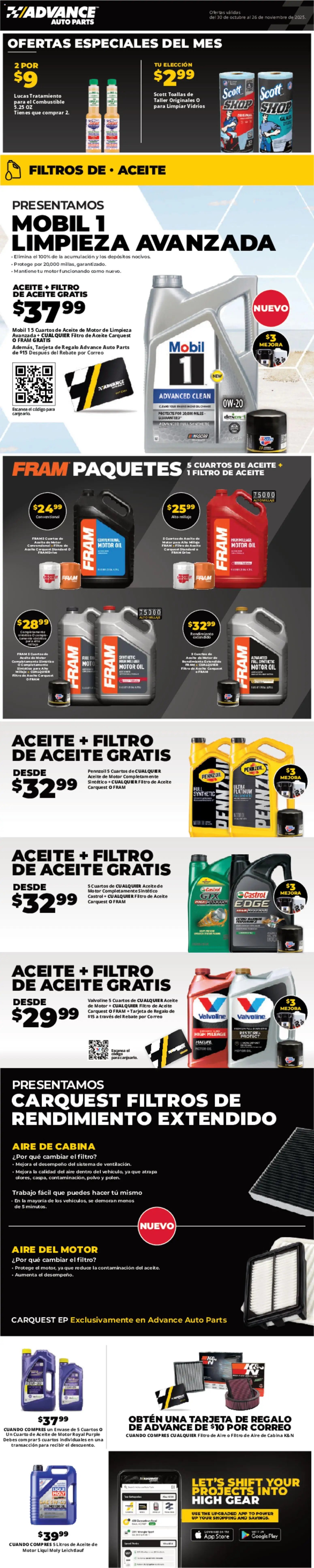 Advance Auto Parts Sales Ad - Spanish