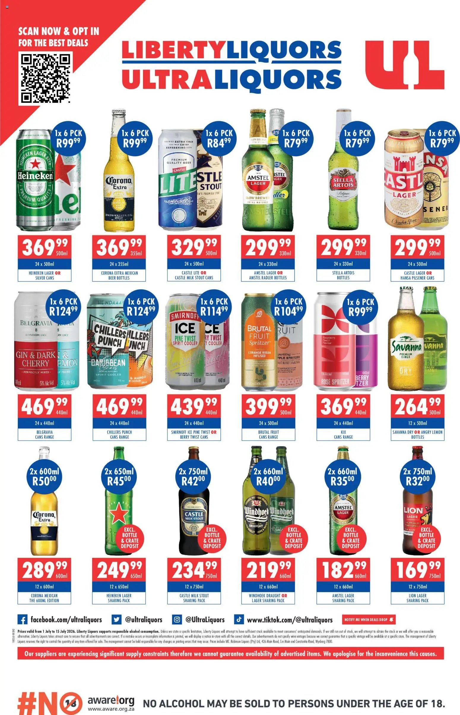 Ultra Liquors Liberty Liquors Specials