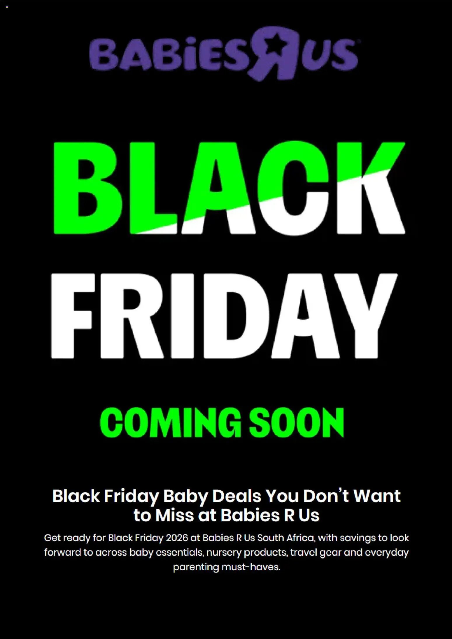 Babies R Us Black Friday notification
