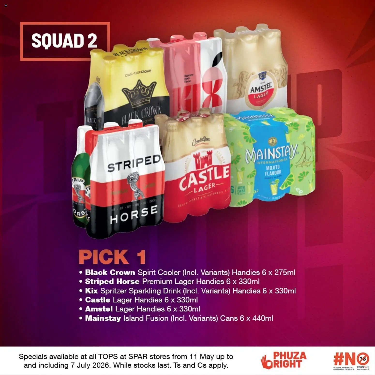 Tops at Spar Turn Up Epic Specials