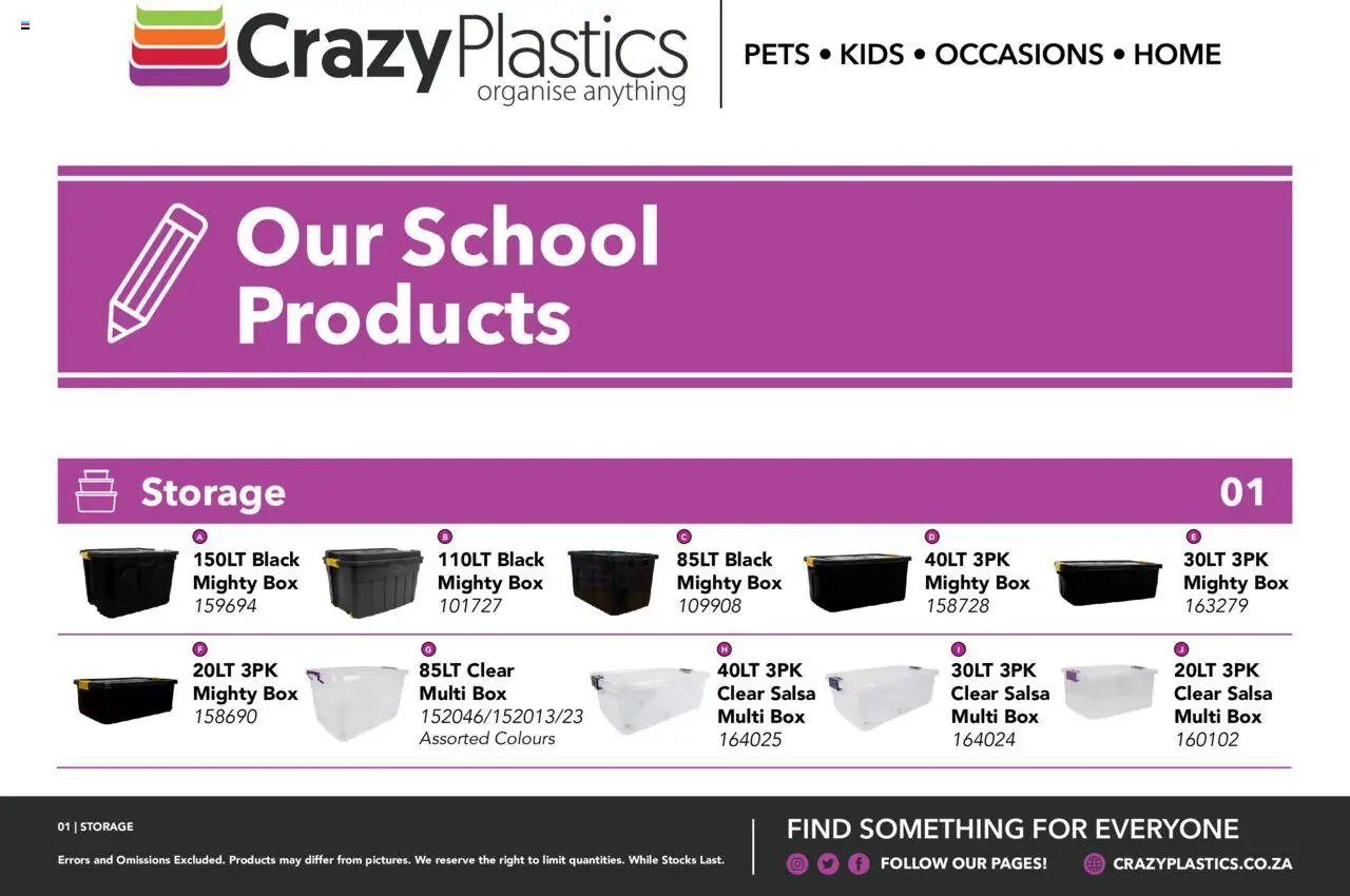 Crazy Plastics - School Catalogue