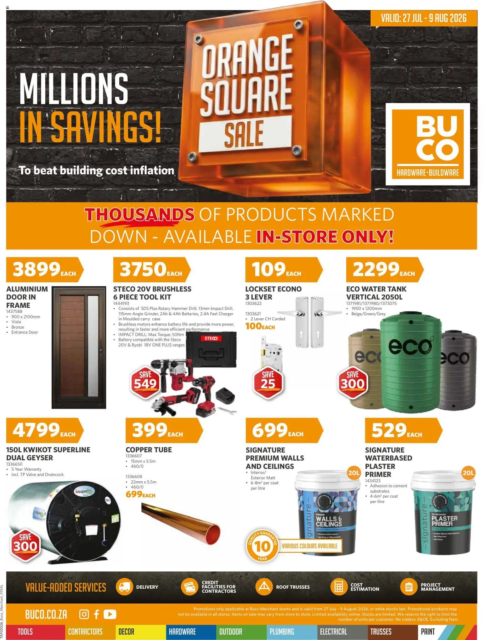 BUCO Orange Square Sale - Merchant