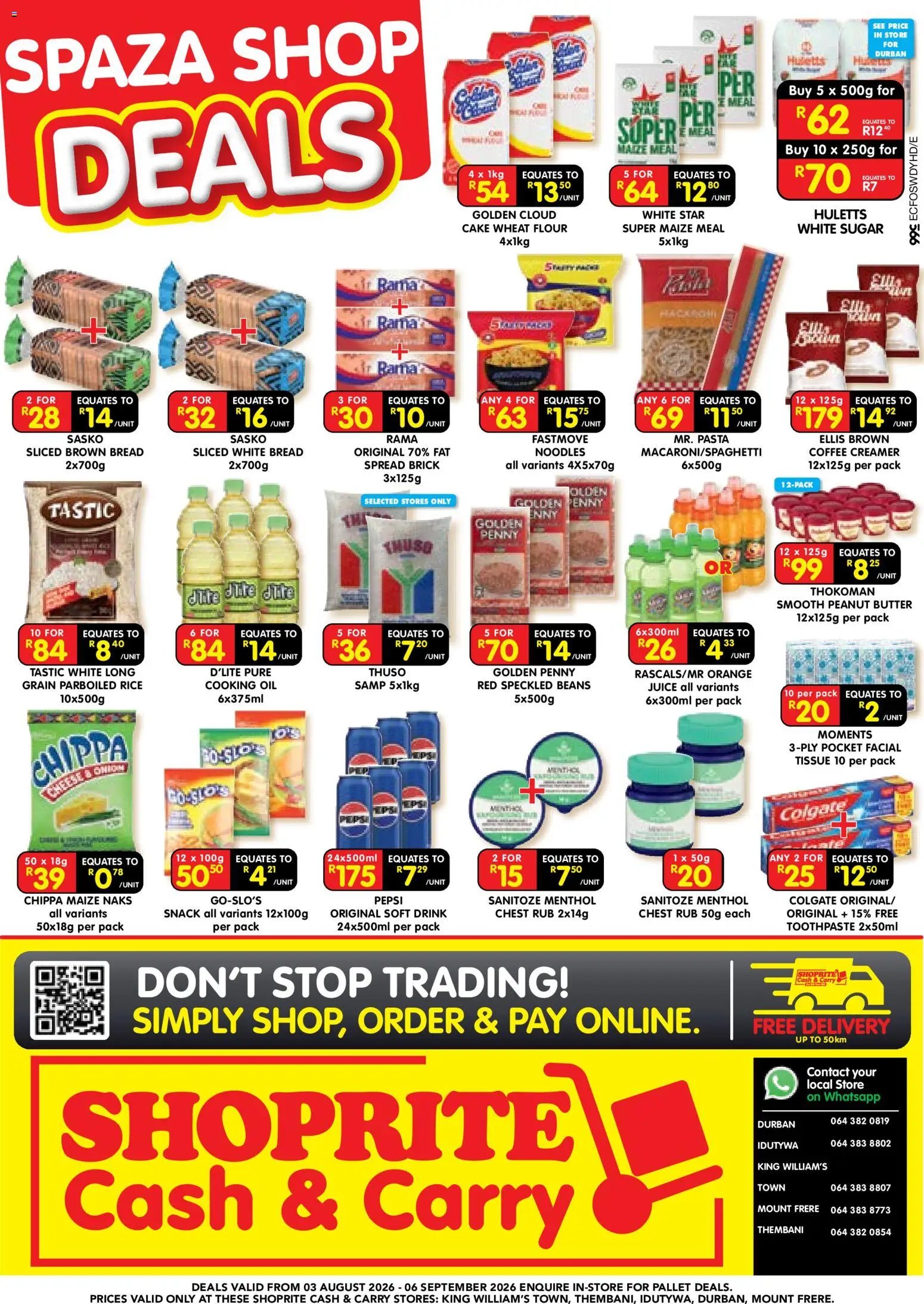 Shoprite - Cash & Carry Spaza Shop Deals Durban & Mount Frere