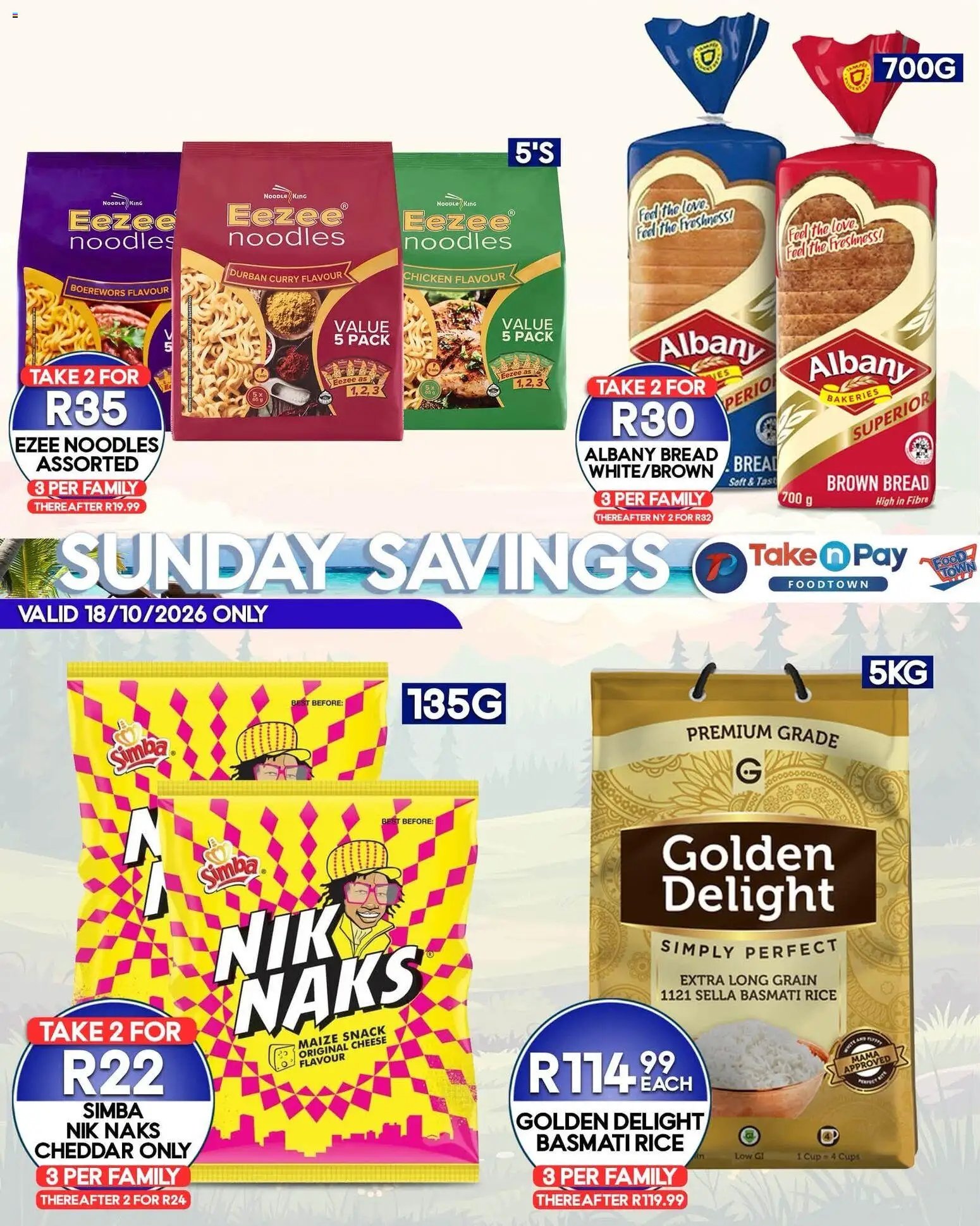 Take n Pay Sunday Specials