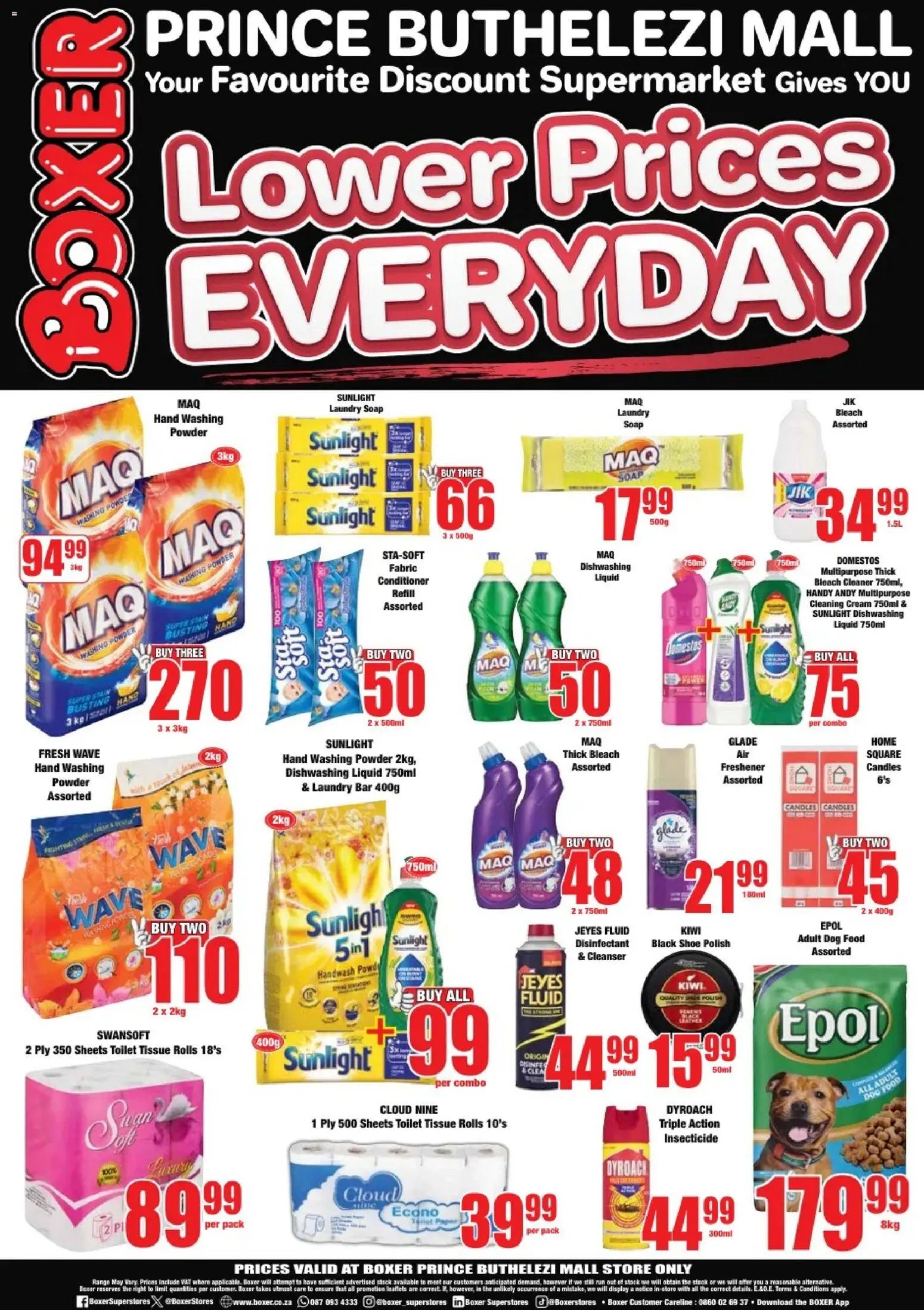 Boxer KwaZulu-Natal - Prince Buthelezi Mall Specials