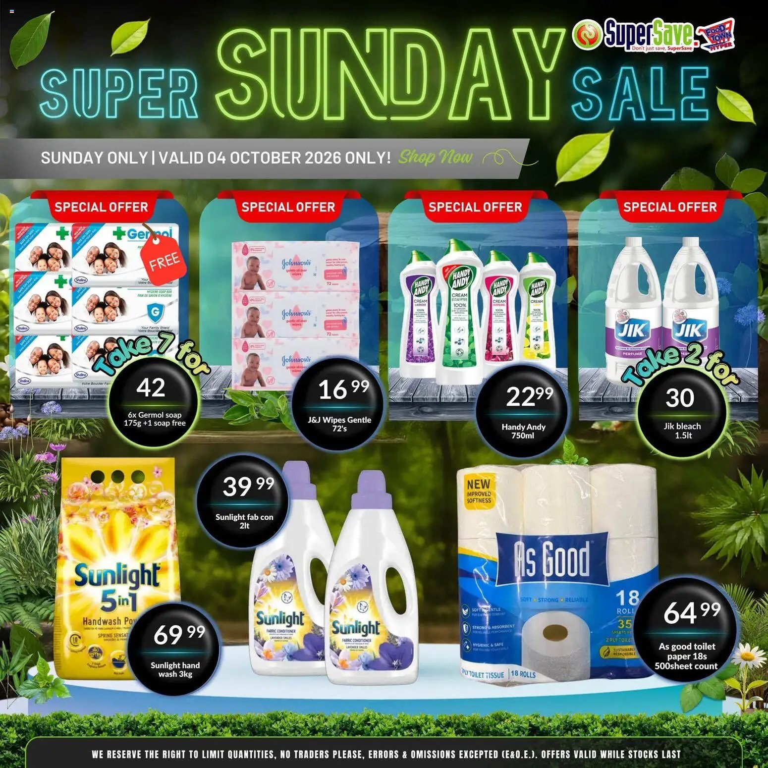 Super Save Sunday Savings