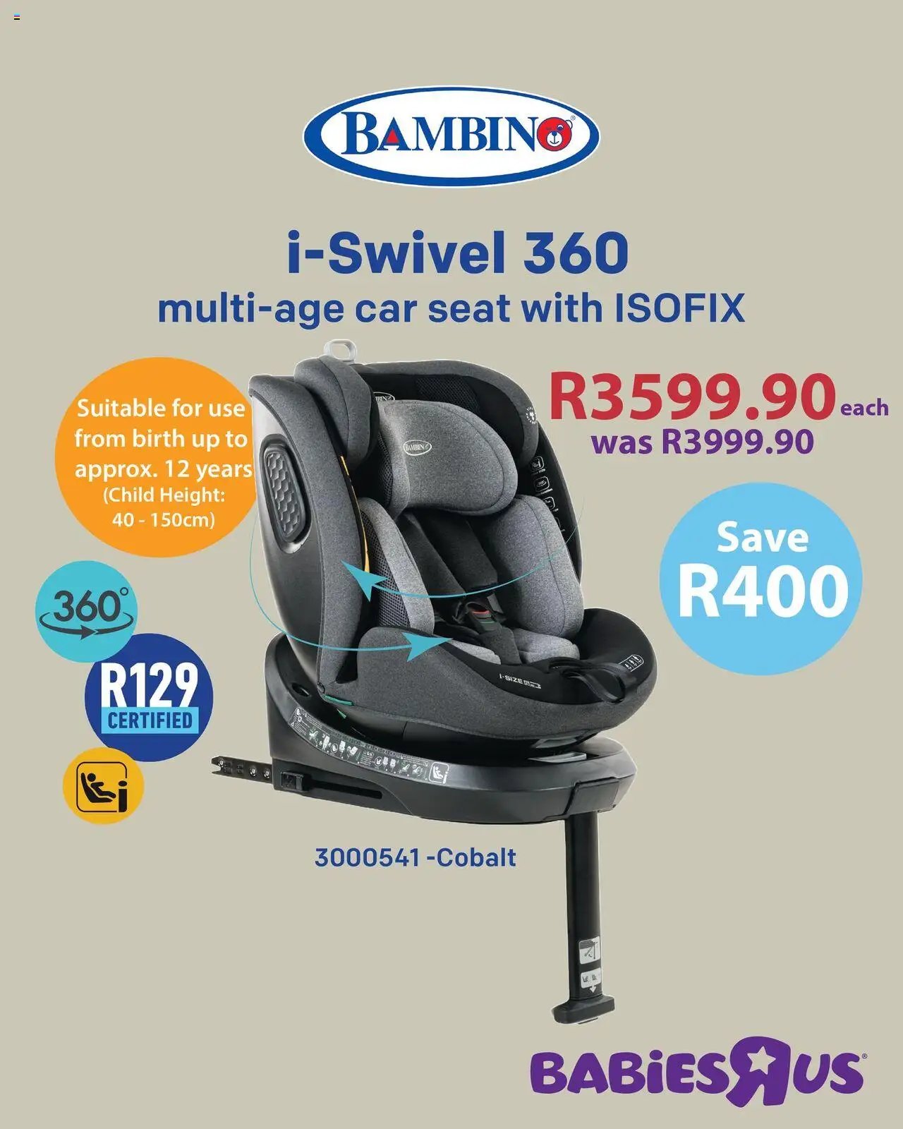 Babies R Us Bambino car seats (2025-09-20 - 2025-09-27) | 2