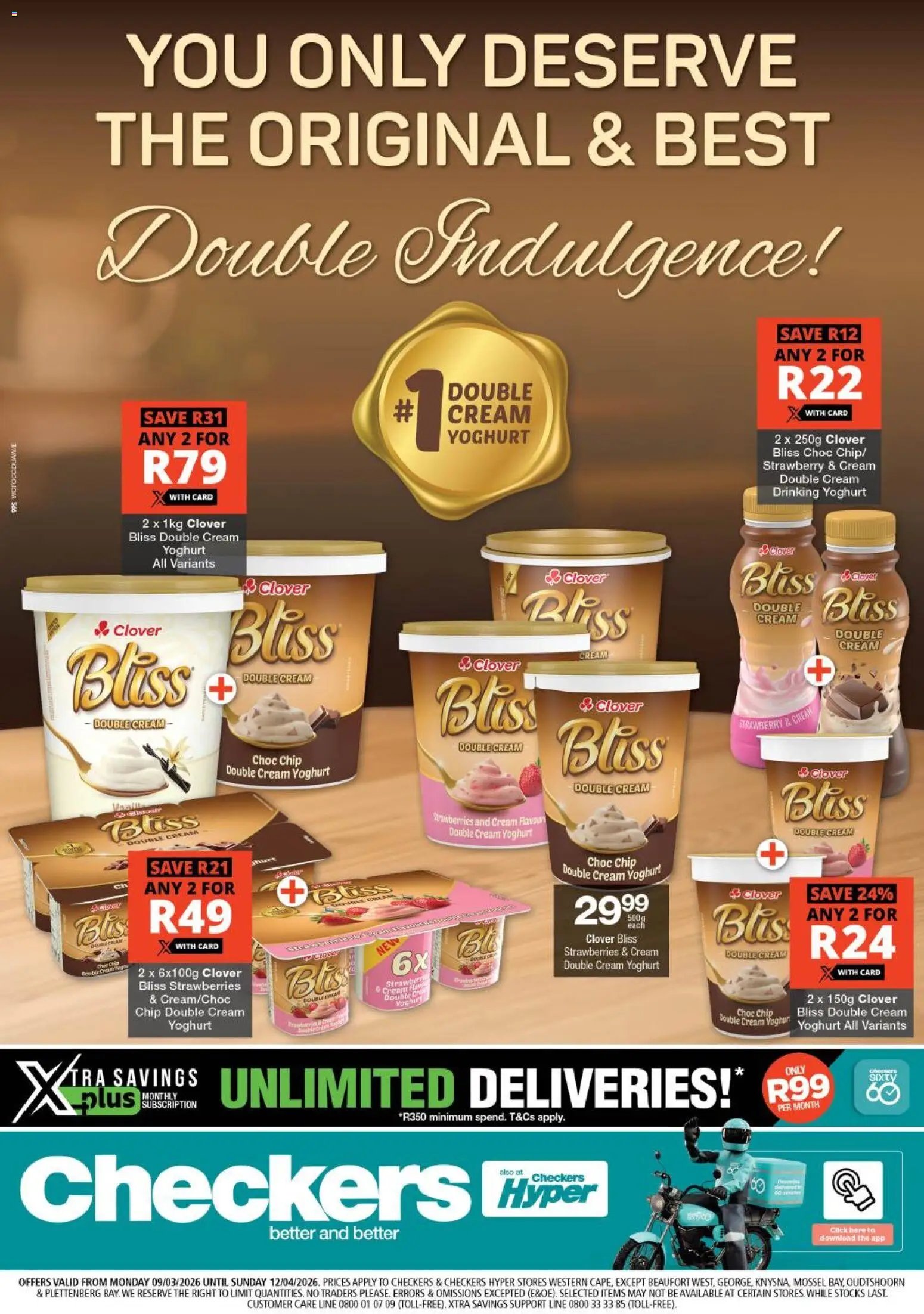 Checkers - Western Cape - Clover Bliss Promotion (2026-03-09 - 2026-04-12) | 1