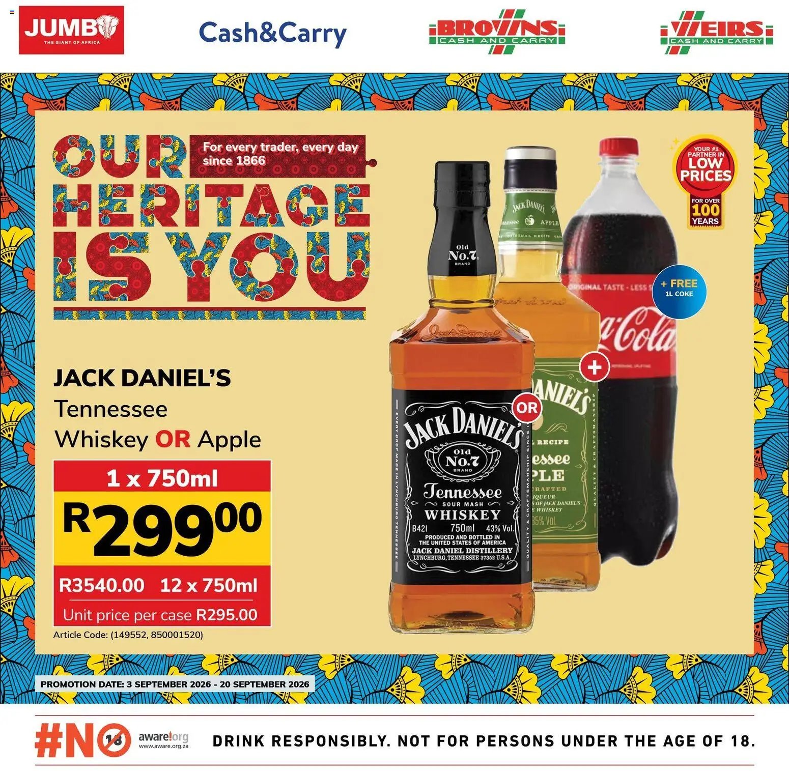 Jumbo Heritage Day Liquor Specials