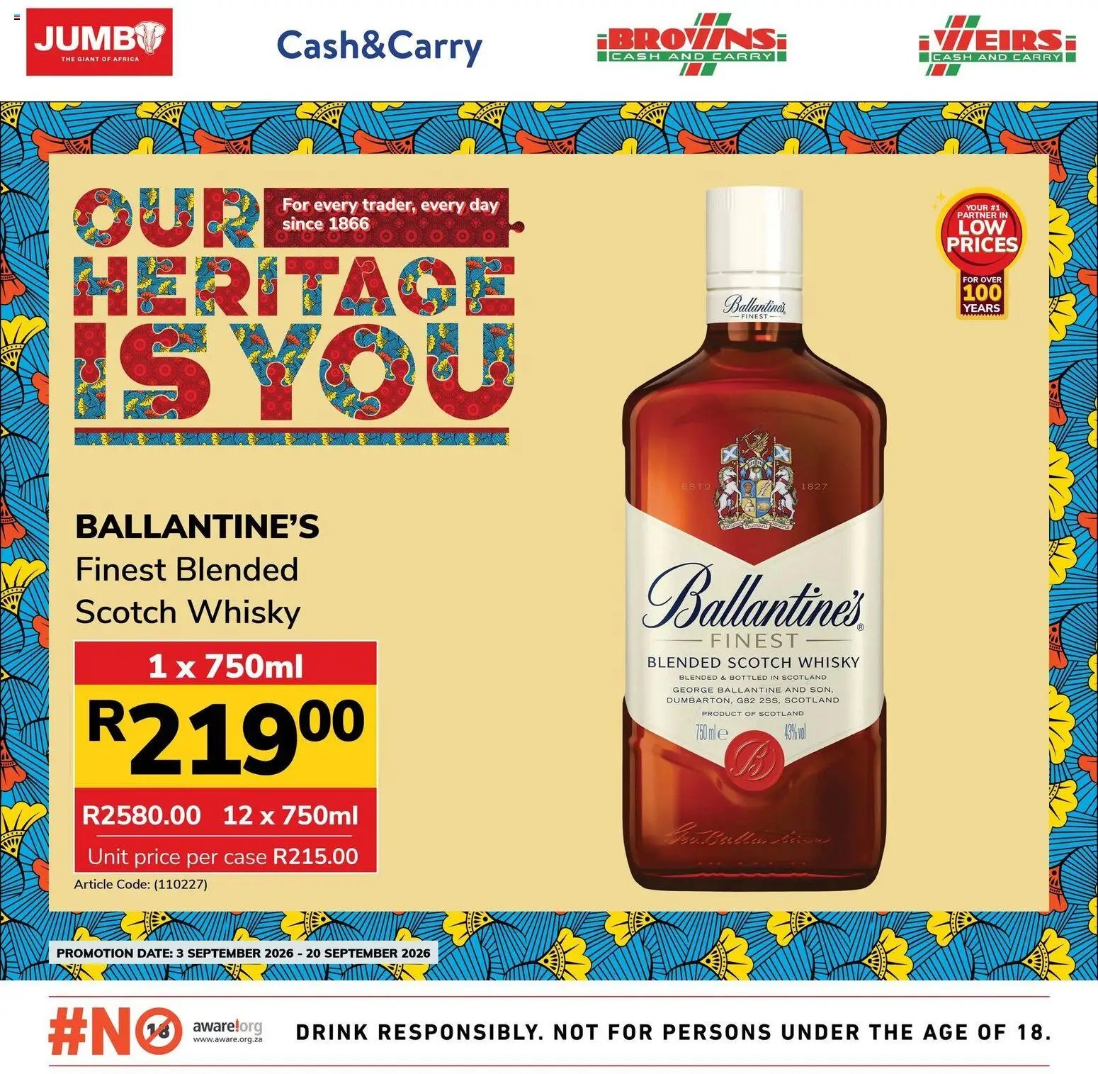 Jumbo Heritage Day Liquor Specials