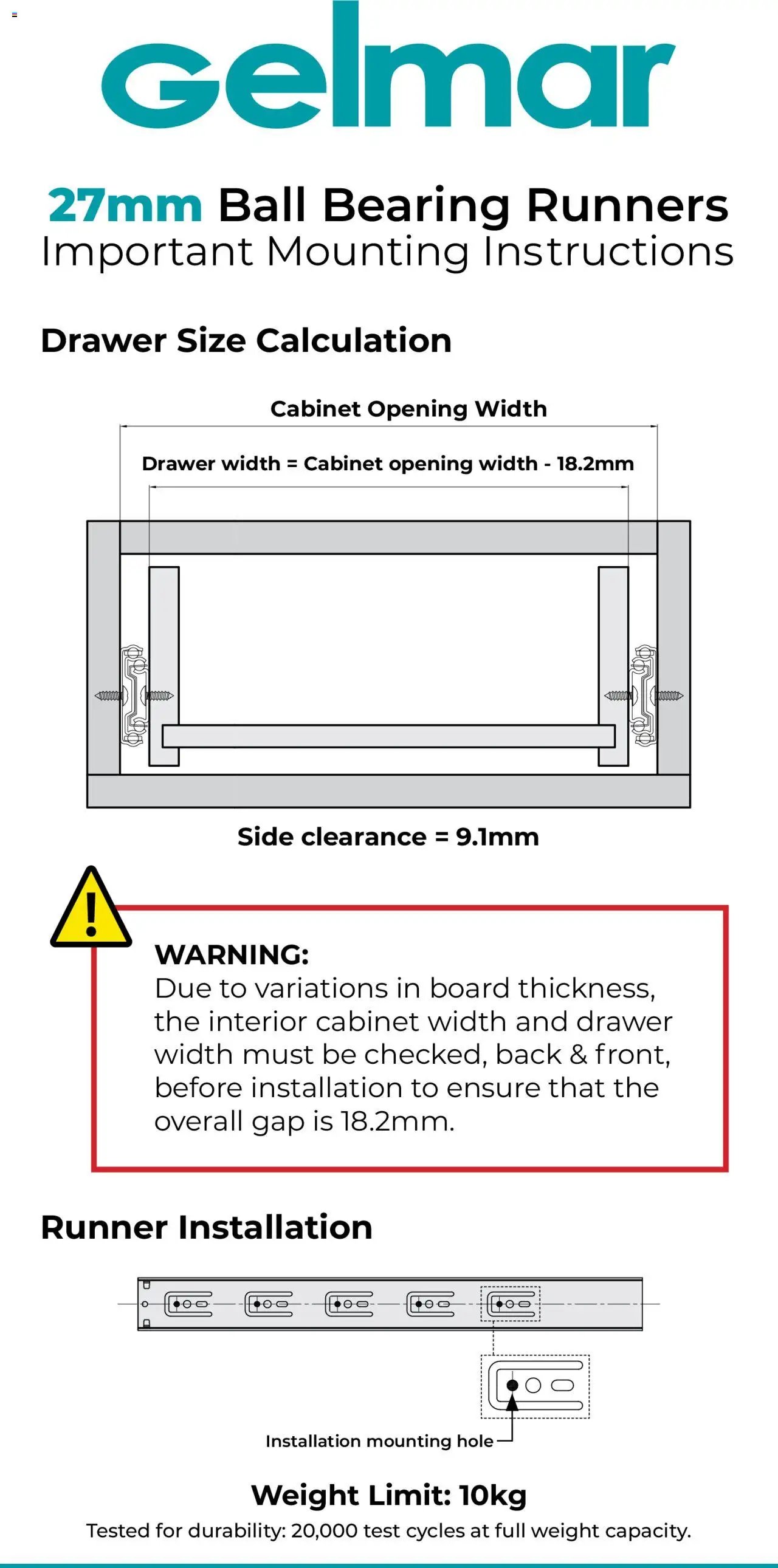 Gelmar 27mm Ball Bearing Runner