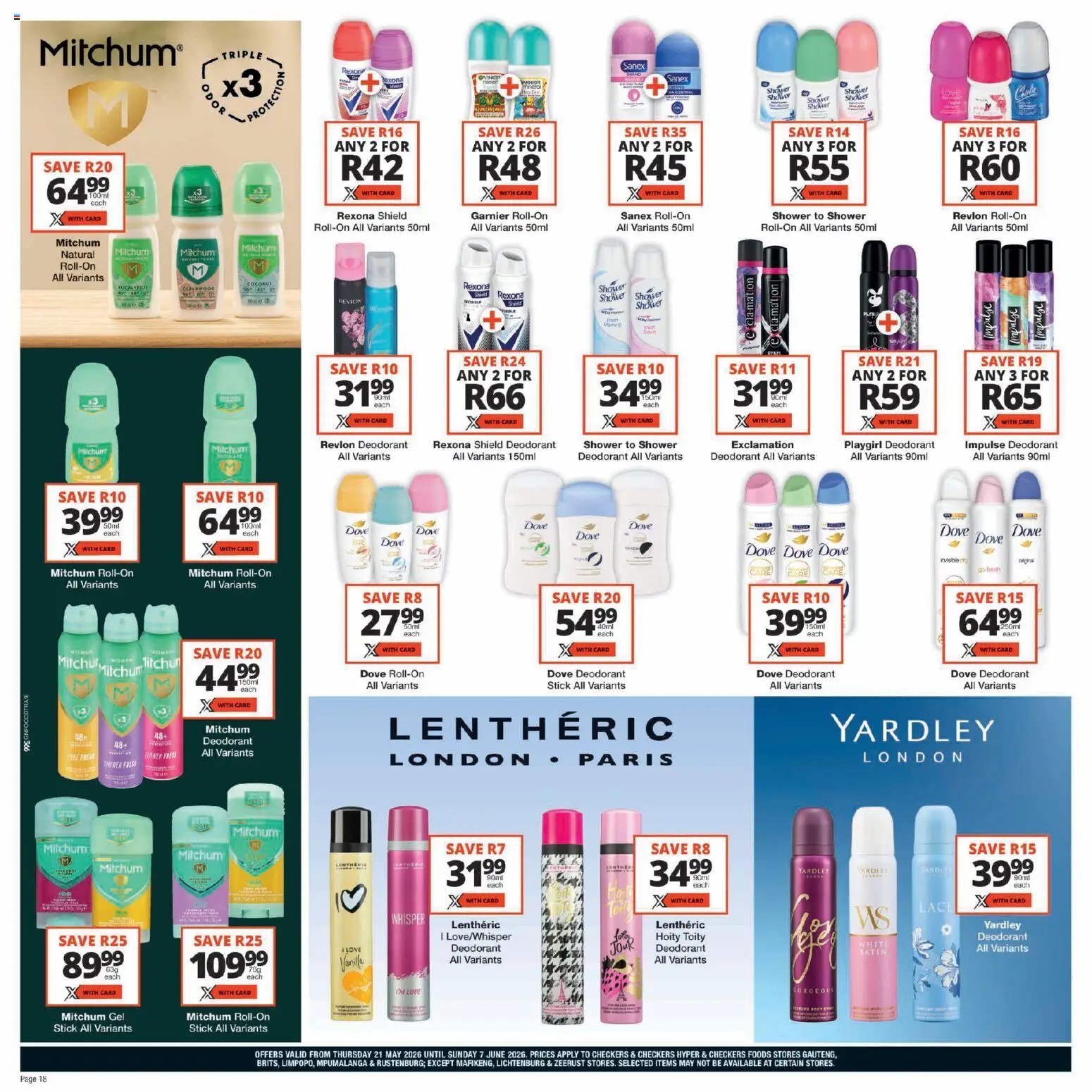 Checkers - Gauteng - Personal Care Promotion