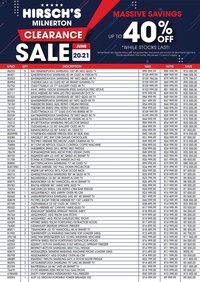 Hirsch's Milnerton Clearance Sale