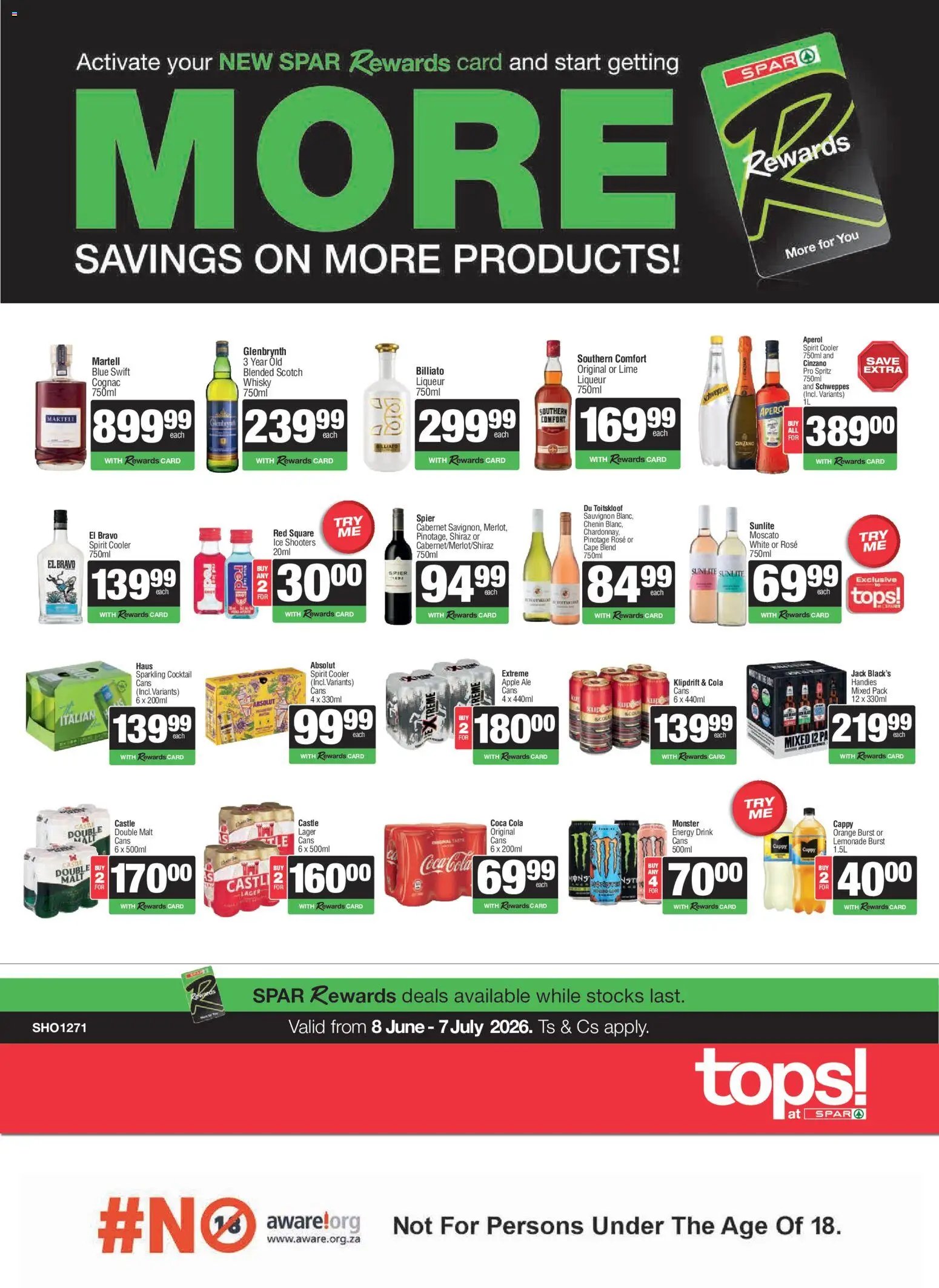 Tops at Spar Specials