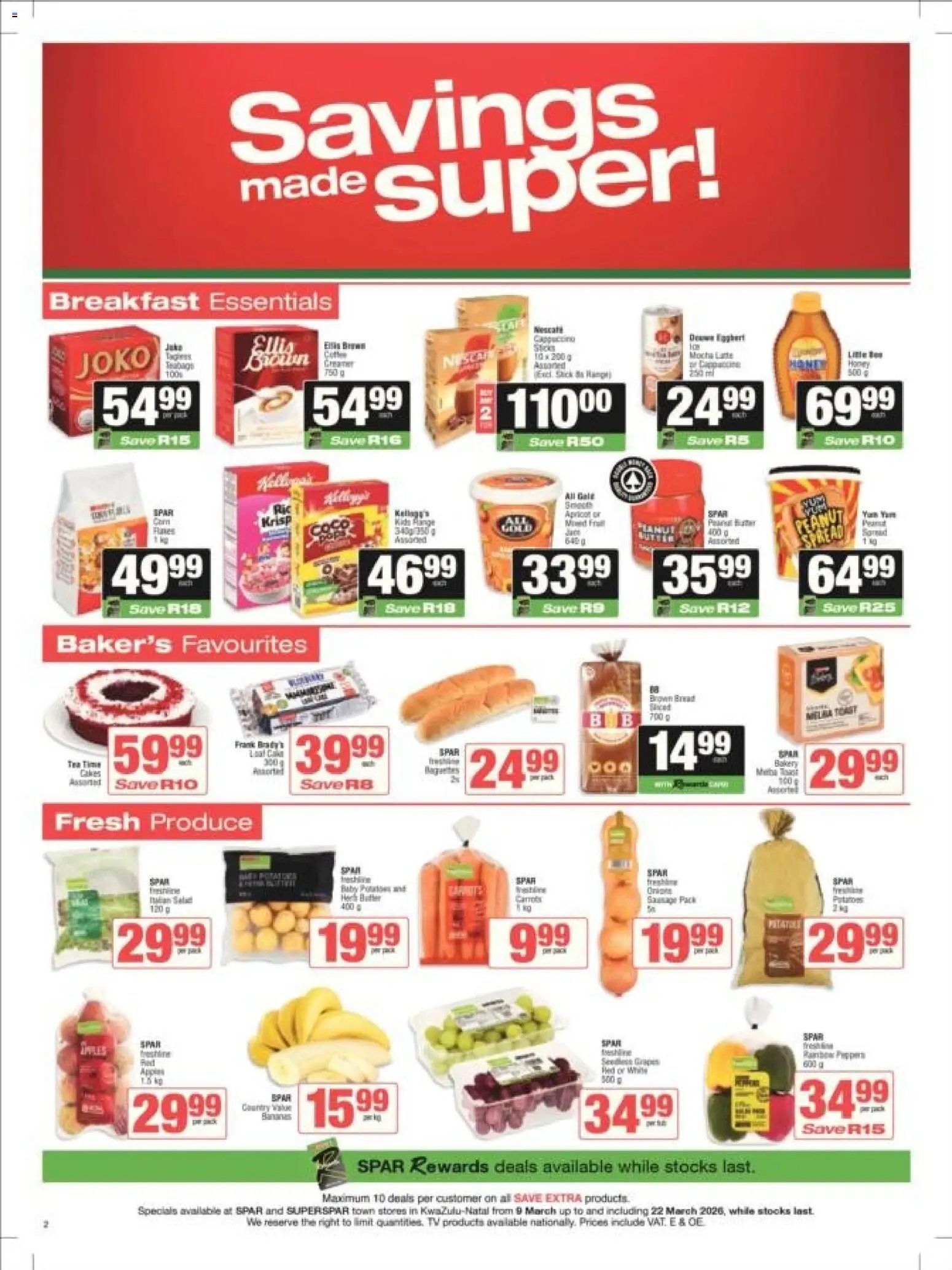Superspar - Kwazulu-Natal - Weekly Specials (2026-03-09 - 2026-03-22) | 2