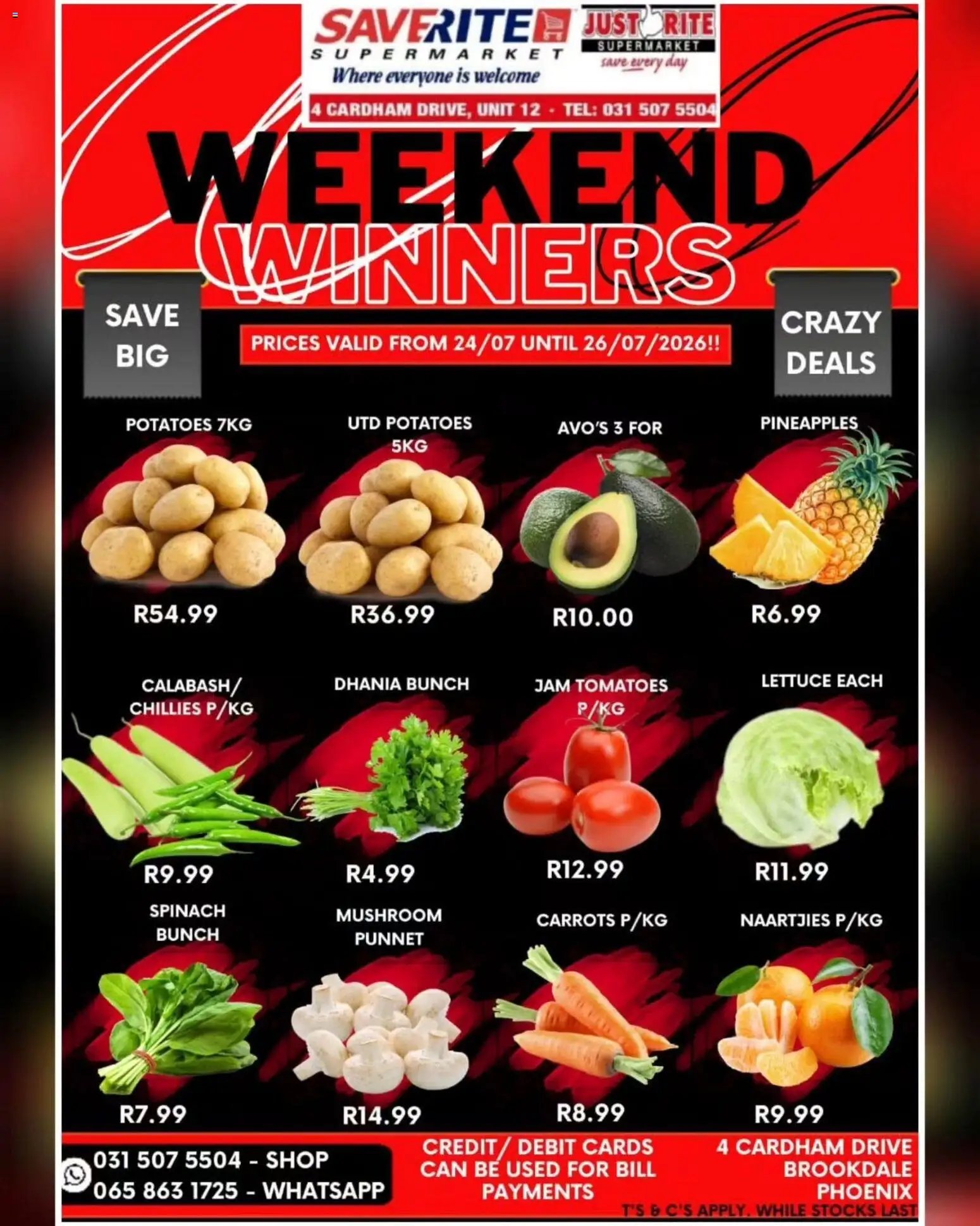 Saverite Weekend Winners