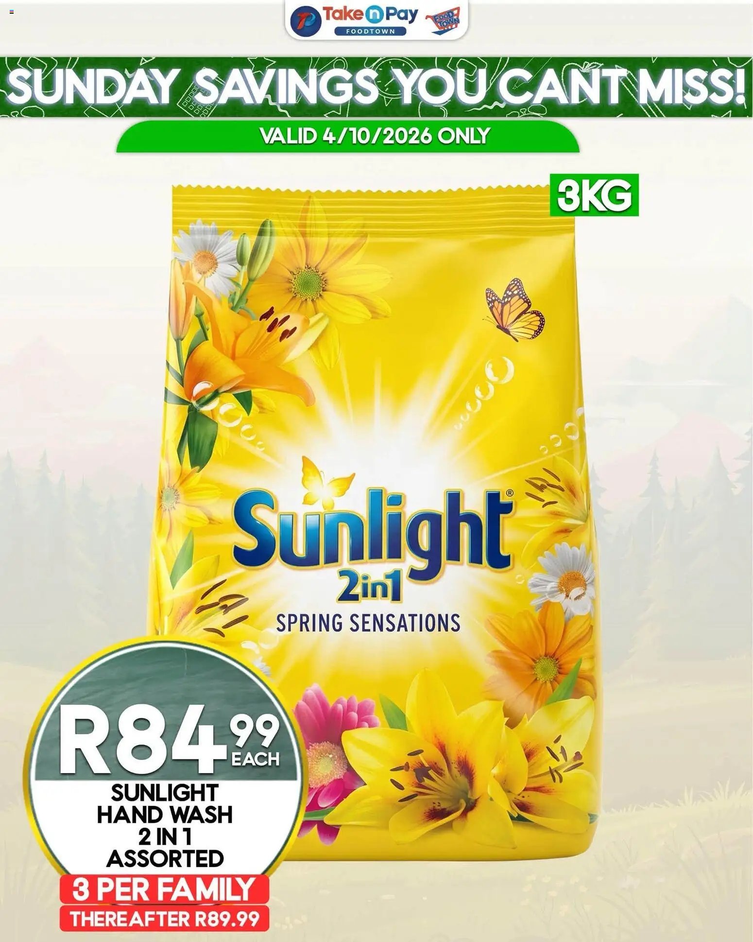 Take n Pay Sunday Specials