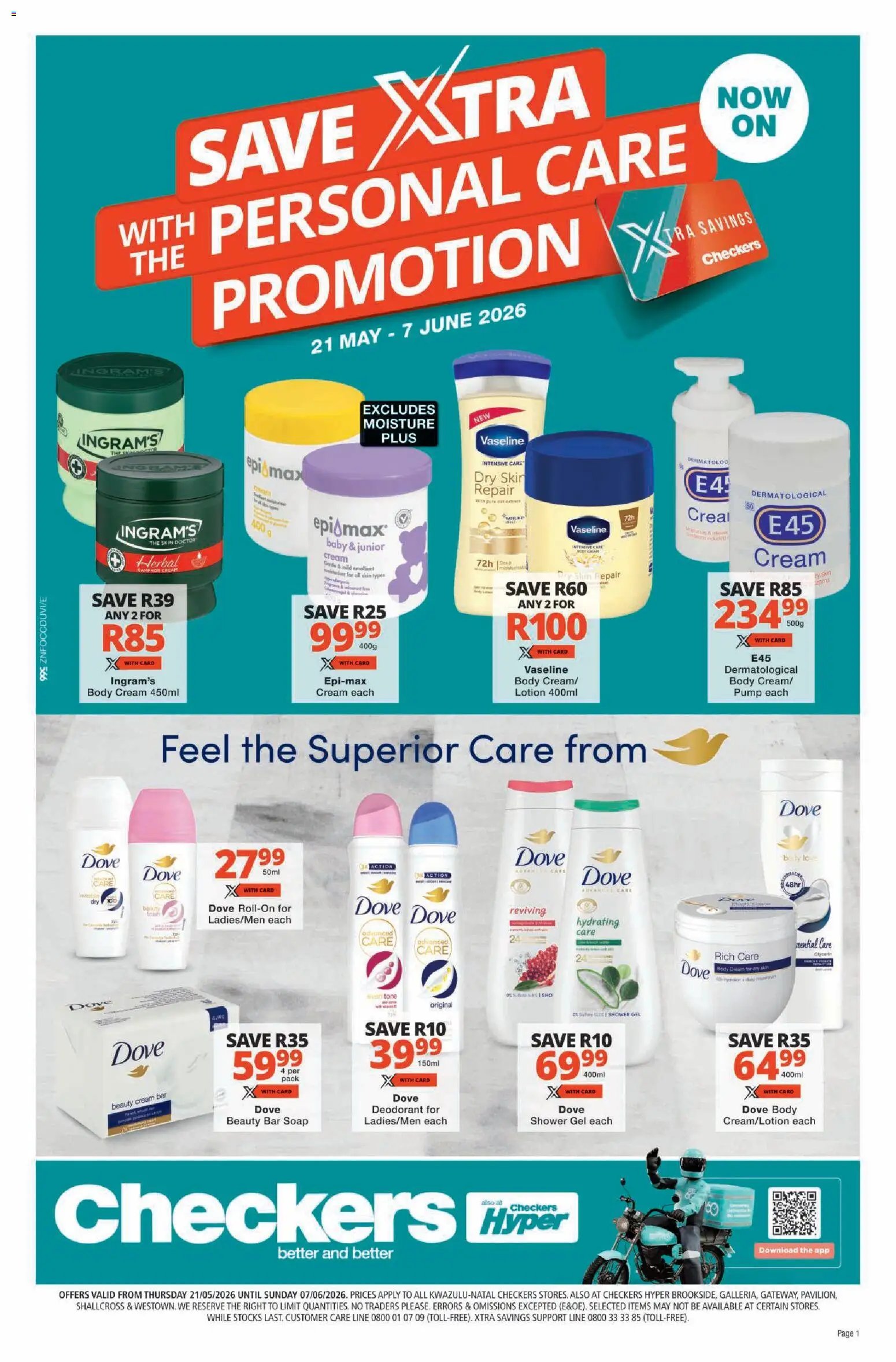 Checkers - Kwazulu Natal - Personal Care Promotion KwaZulu