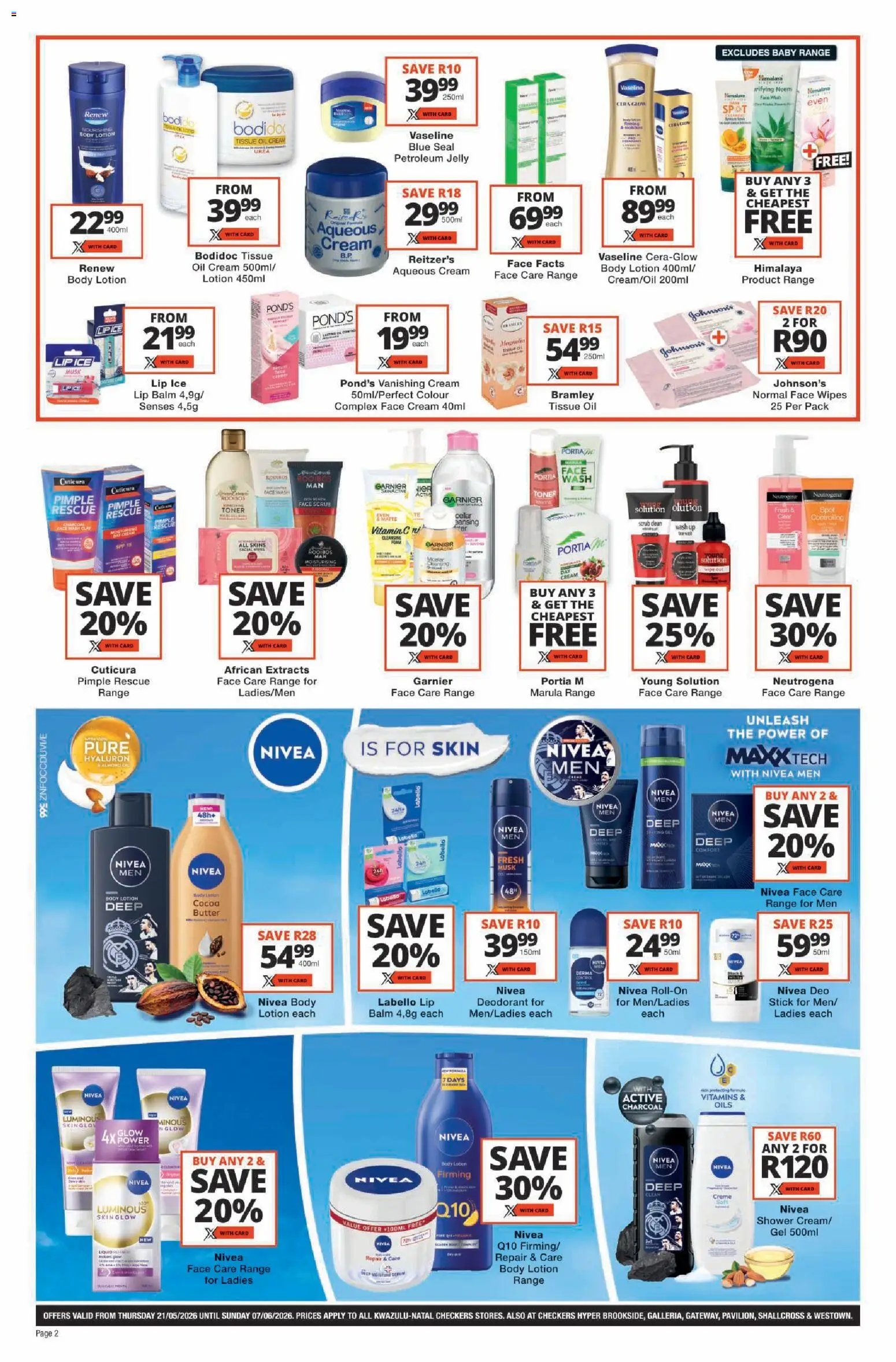 Checkers - Kwazulu Natal - Personal Care Promotion KwaZulu