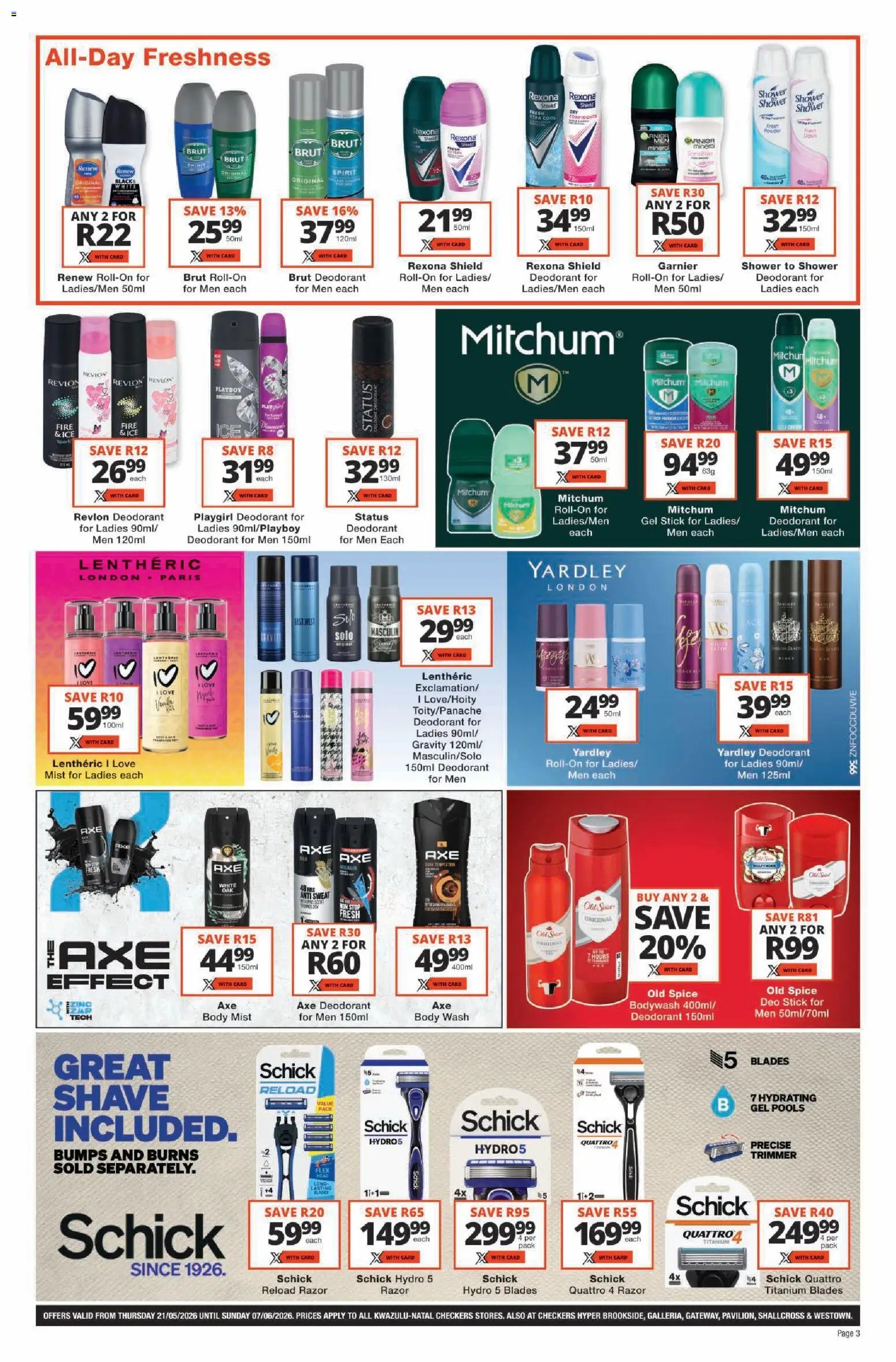 Checkers - Kwazulu Natal - Personal Care Promotion KwaZulu