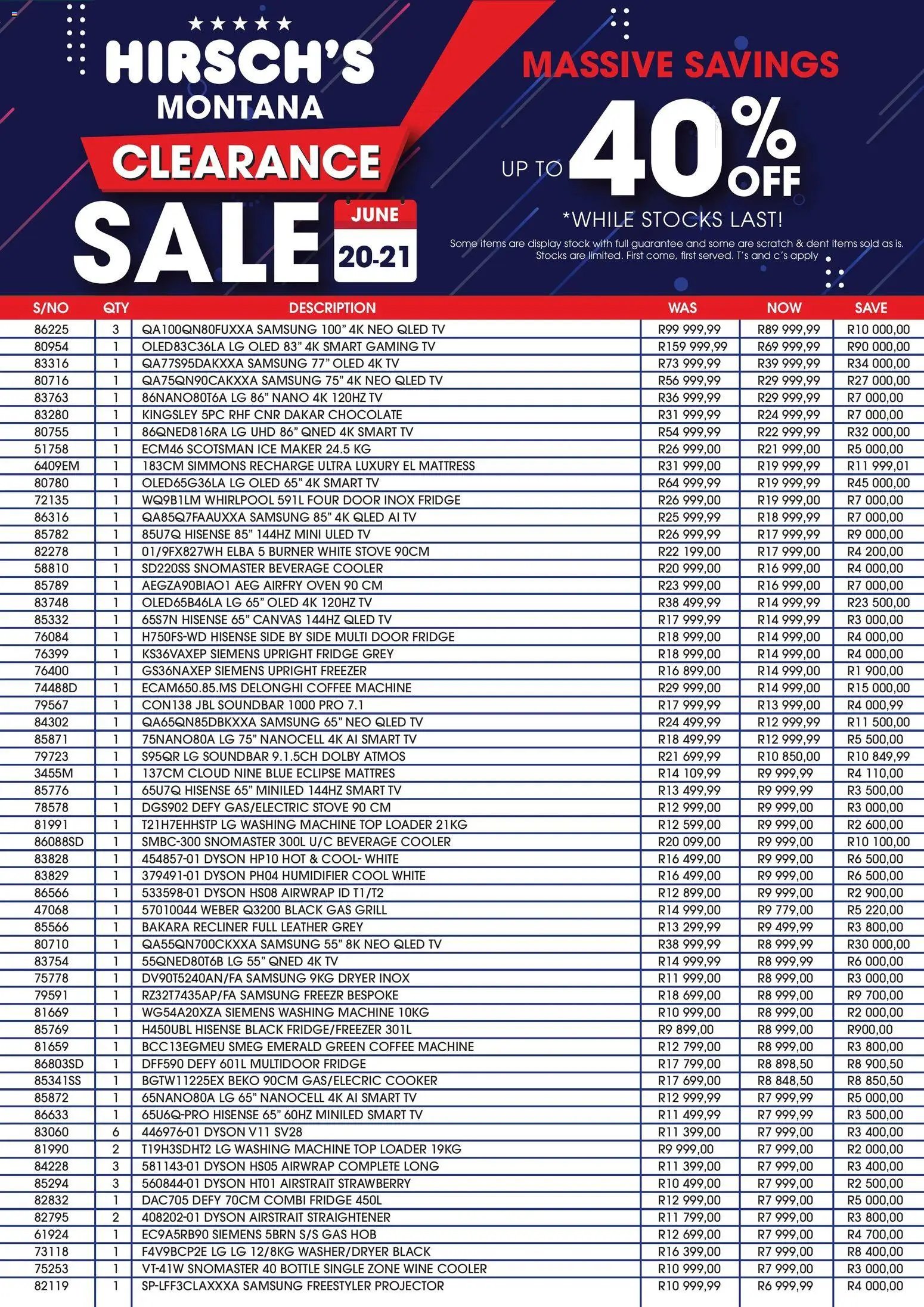 Hirsch's Montana Clearance Sale