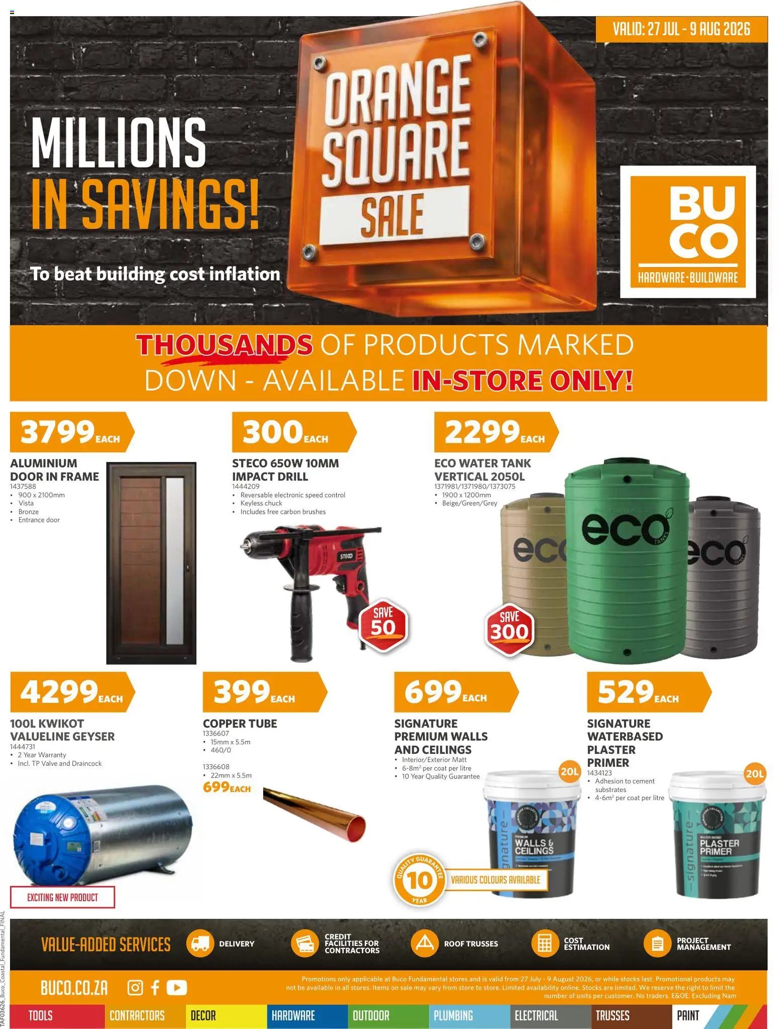 BUCO Orange Square Sale - Coastal Fundamental