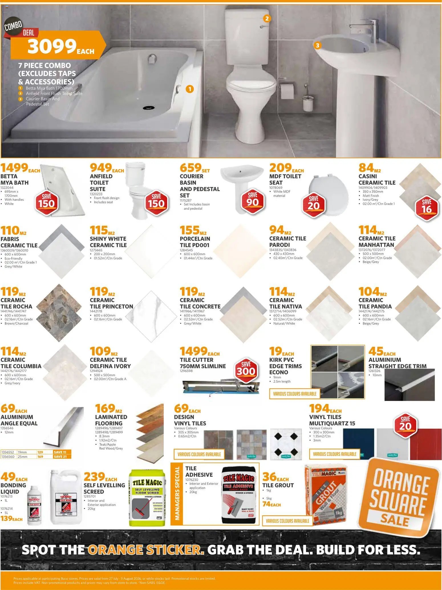 BUCO Orange Square Sale - Coastal Fundamental