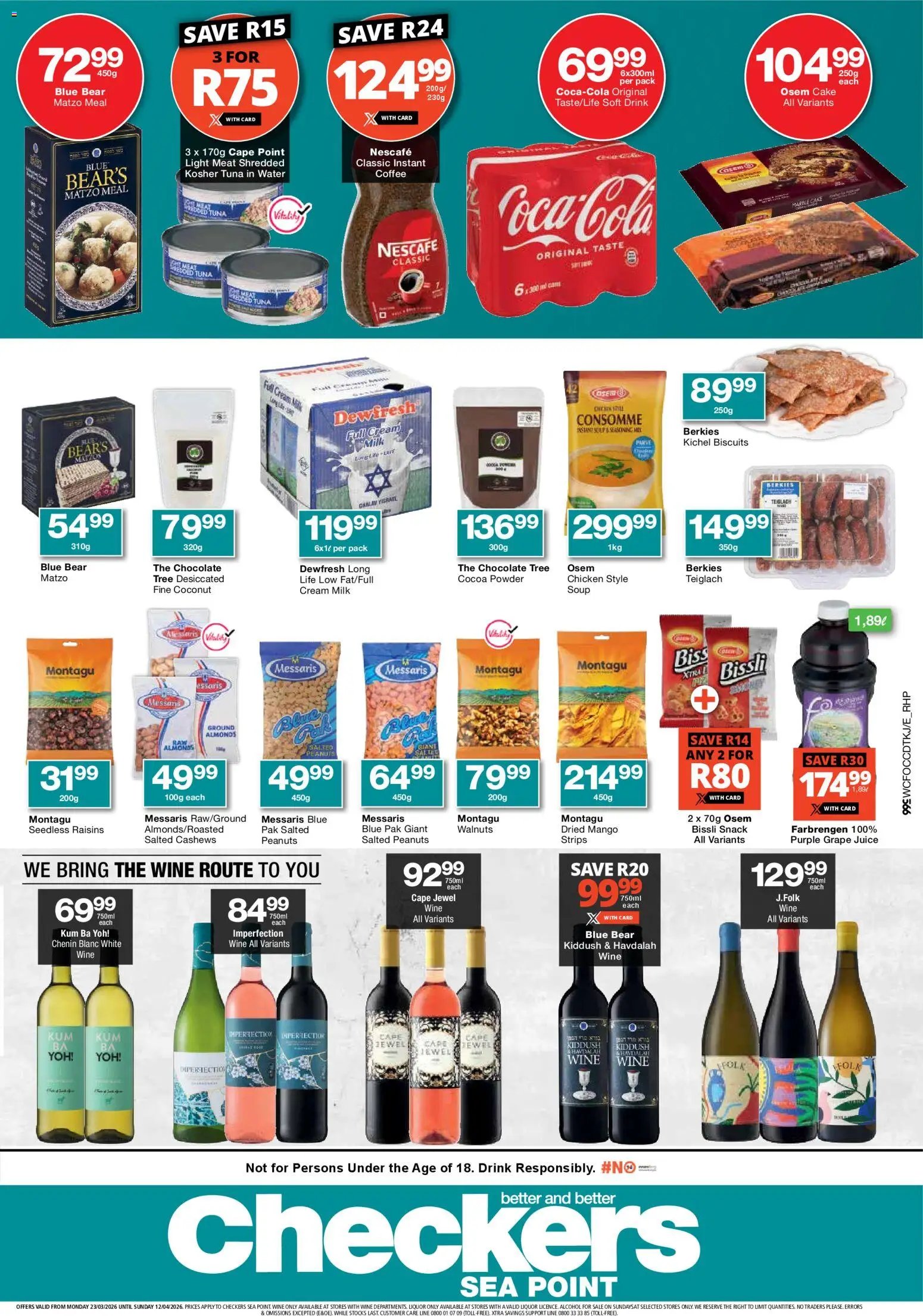 Checkers - Western Cape - Sea Point Passover Promotion (2026-03-23 - 2026-04-12) | 2