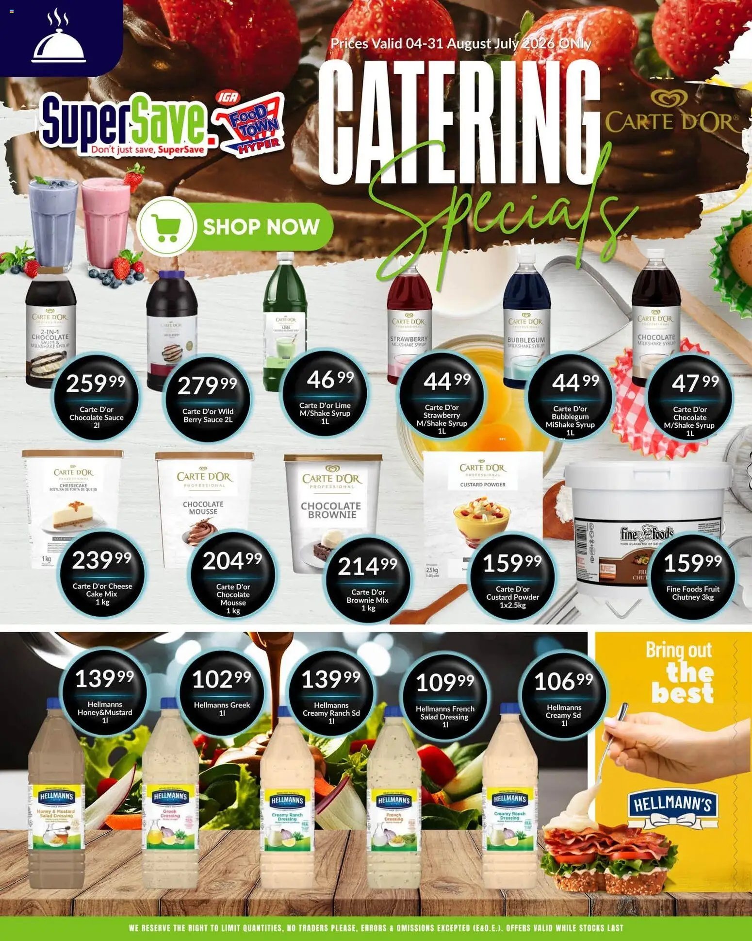 Super Save Catering specials - Amazing deals