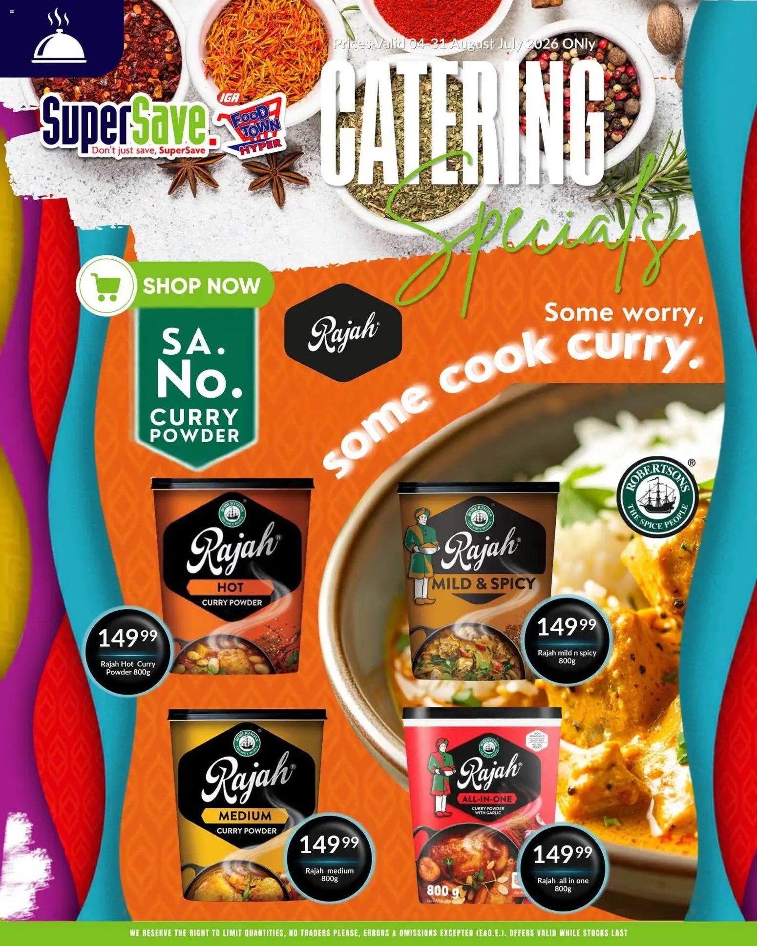 Super Save Catering specials - Amazing deals