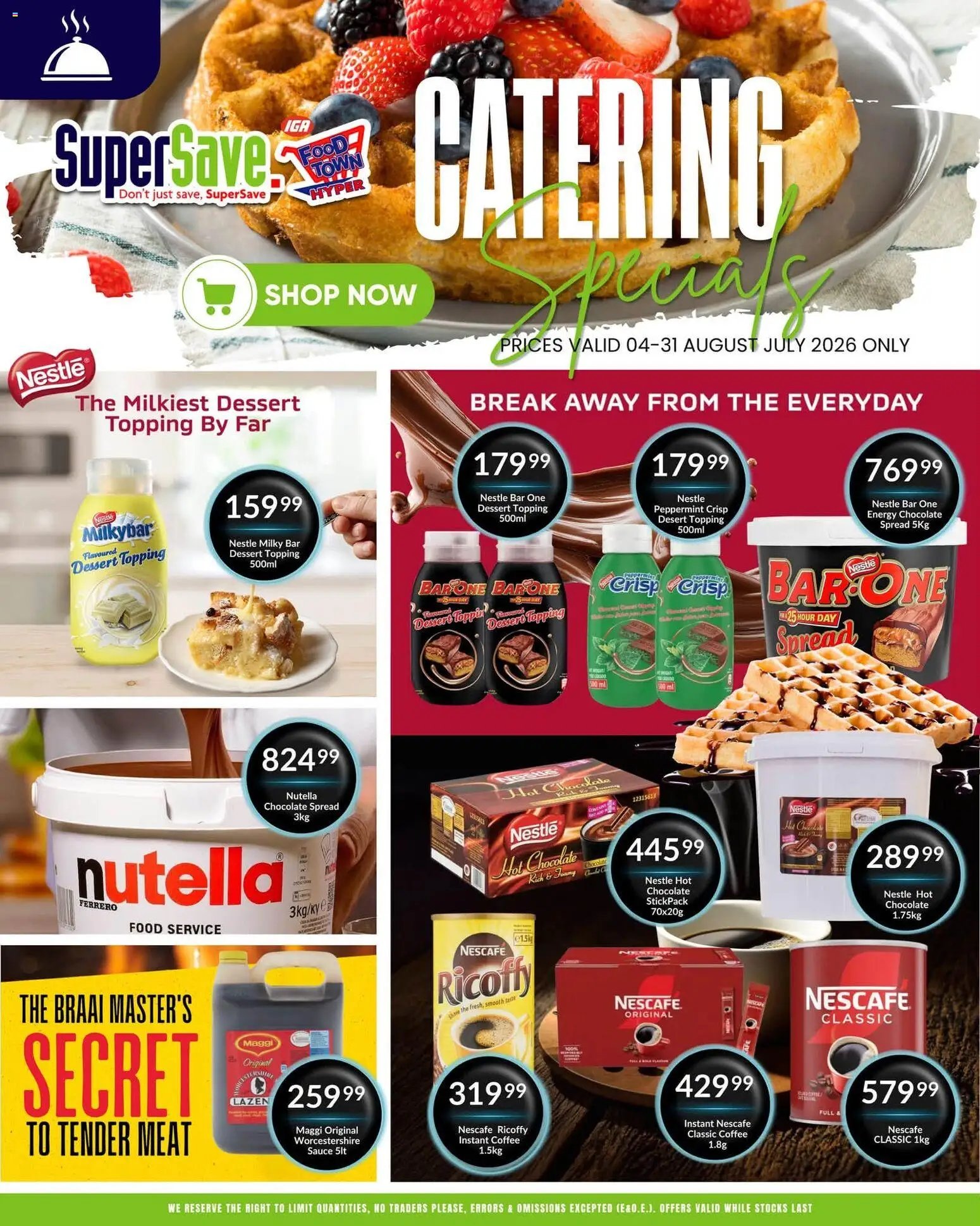 Super Save Catering specials - Amazing deals