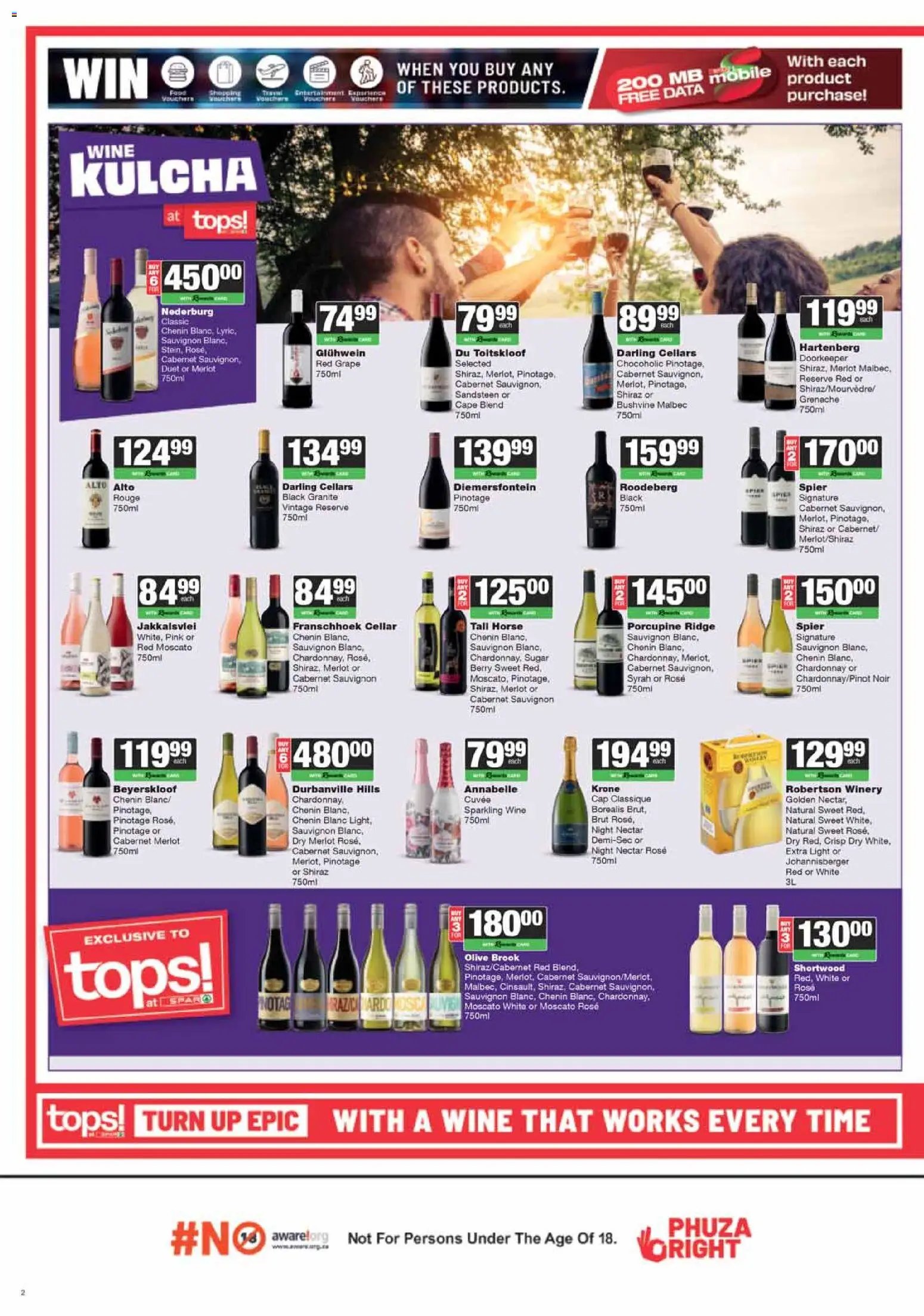 Tops at Spar Specials