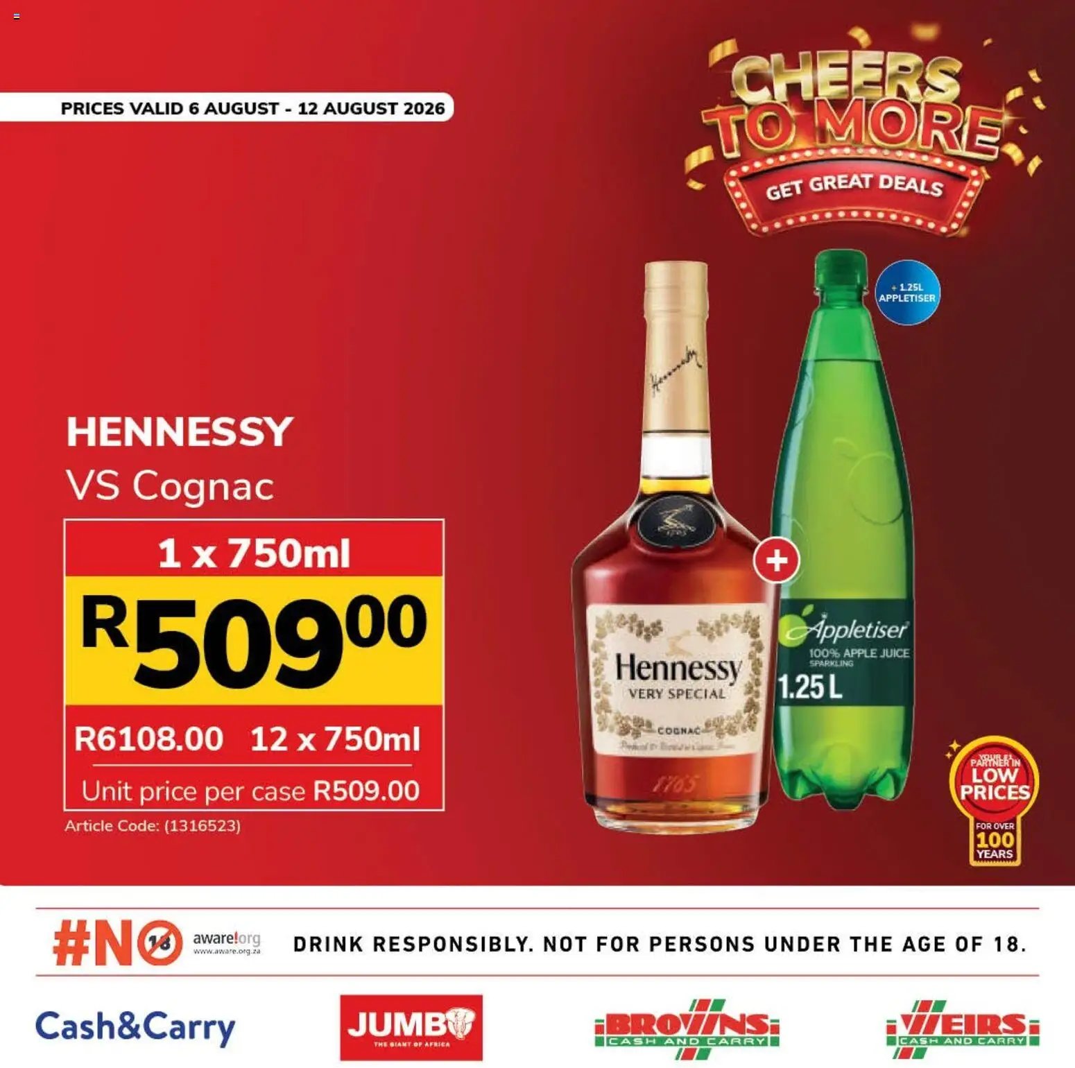 Jumbo Major savings liquor specials