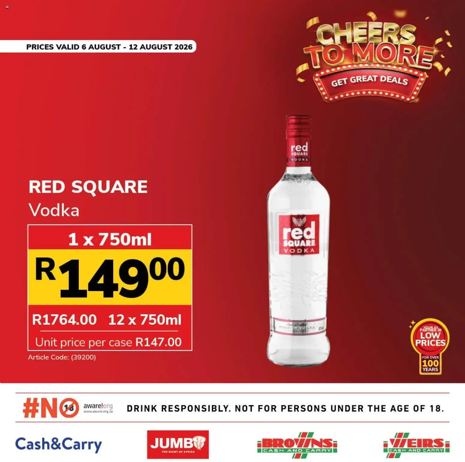 Jumbo Major savings liquor specials