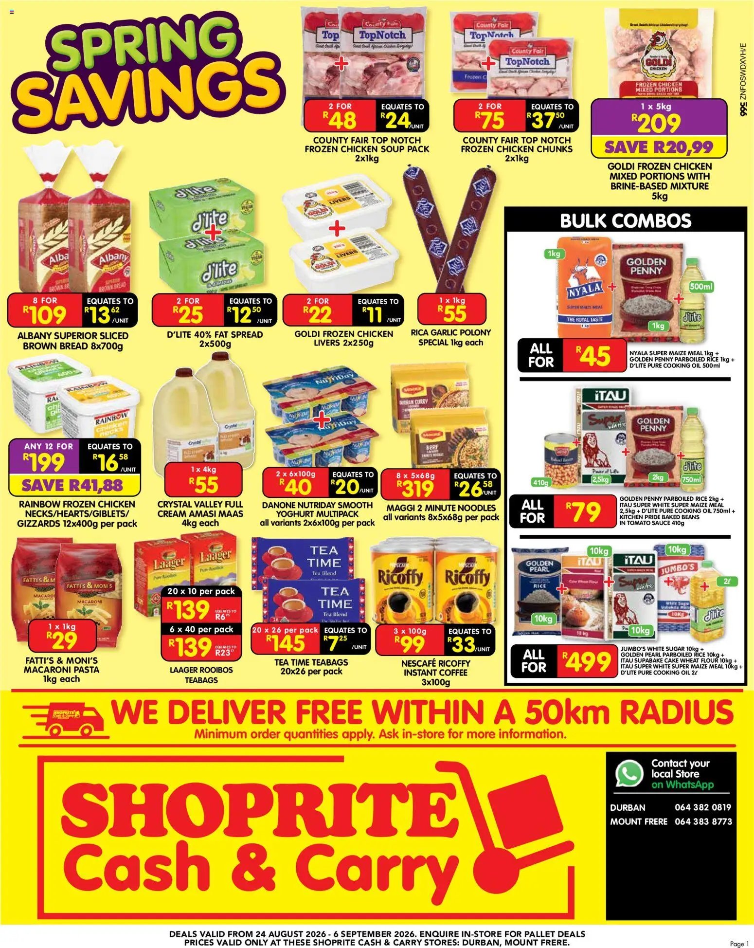 Shoprite - Cash & Carry Spring Savings Durban & Mount Frere