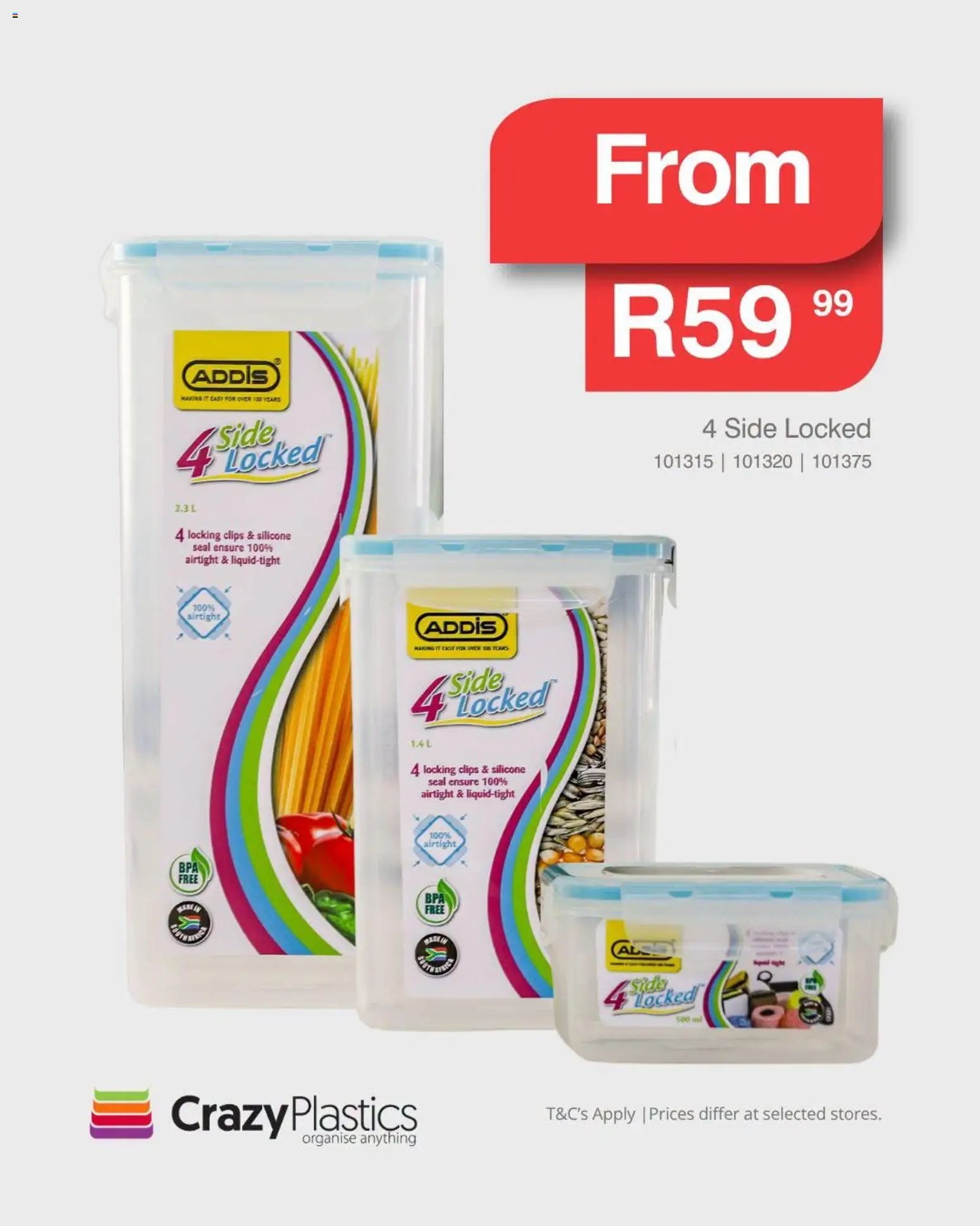 Crazy Plastics Side Locked containers
