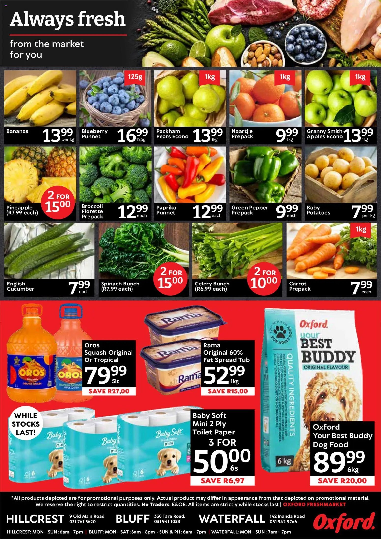 Oxford Freshmarket Saturday Price Drop