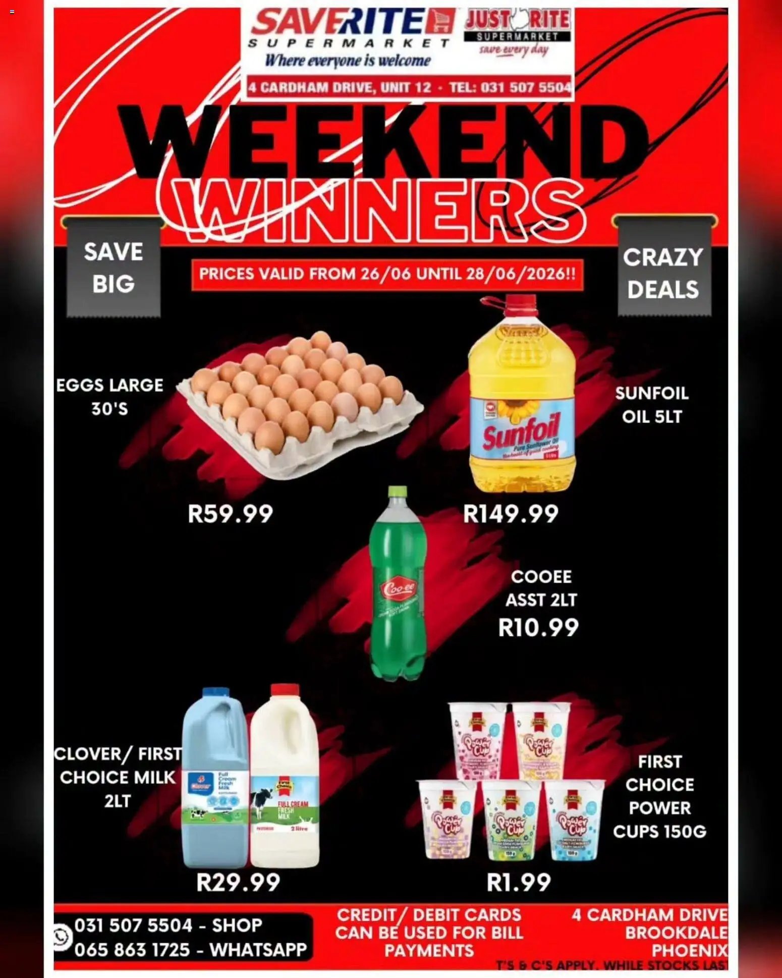 Saverite Weekend Winners