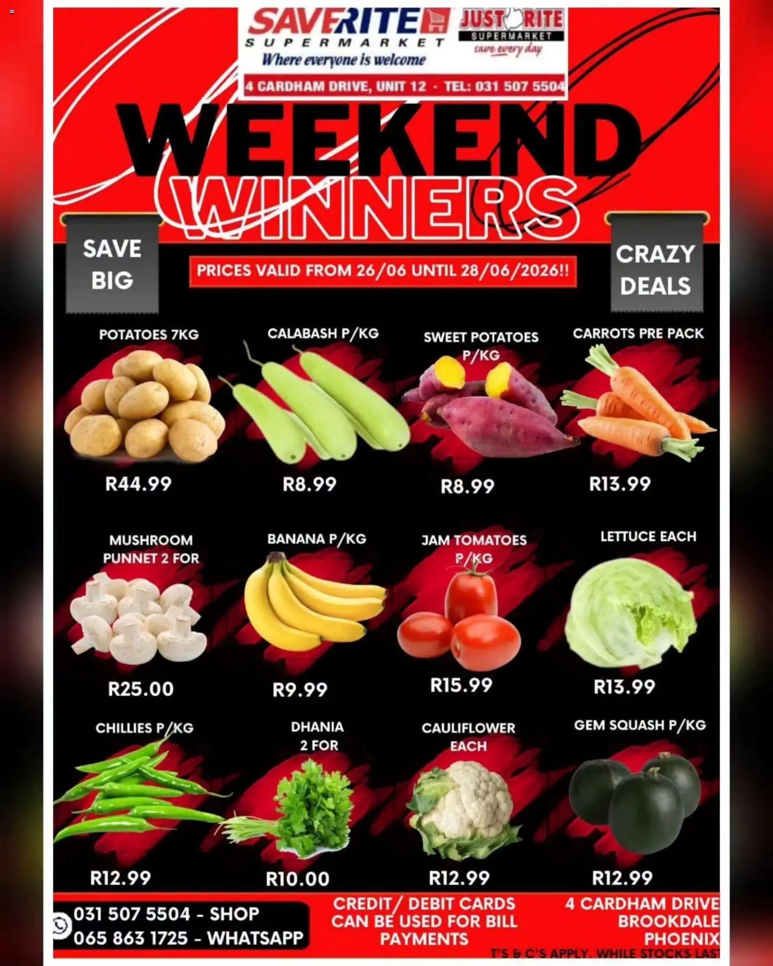 Saverite Weekend Winners
