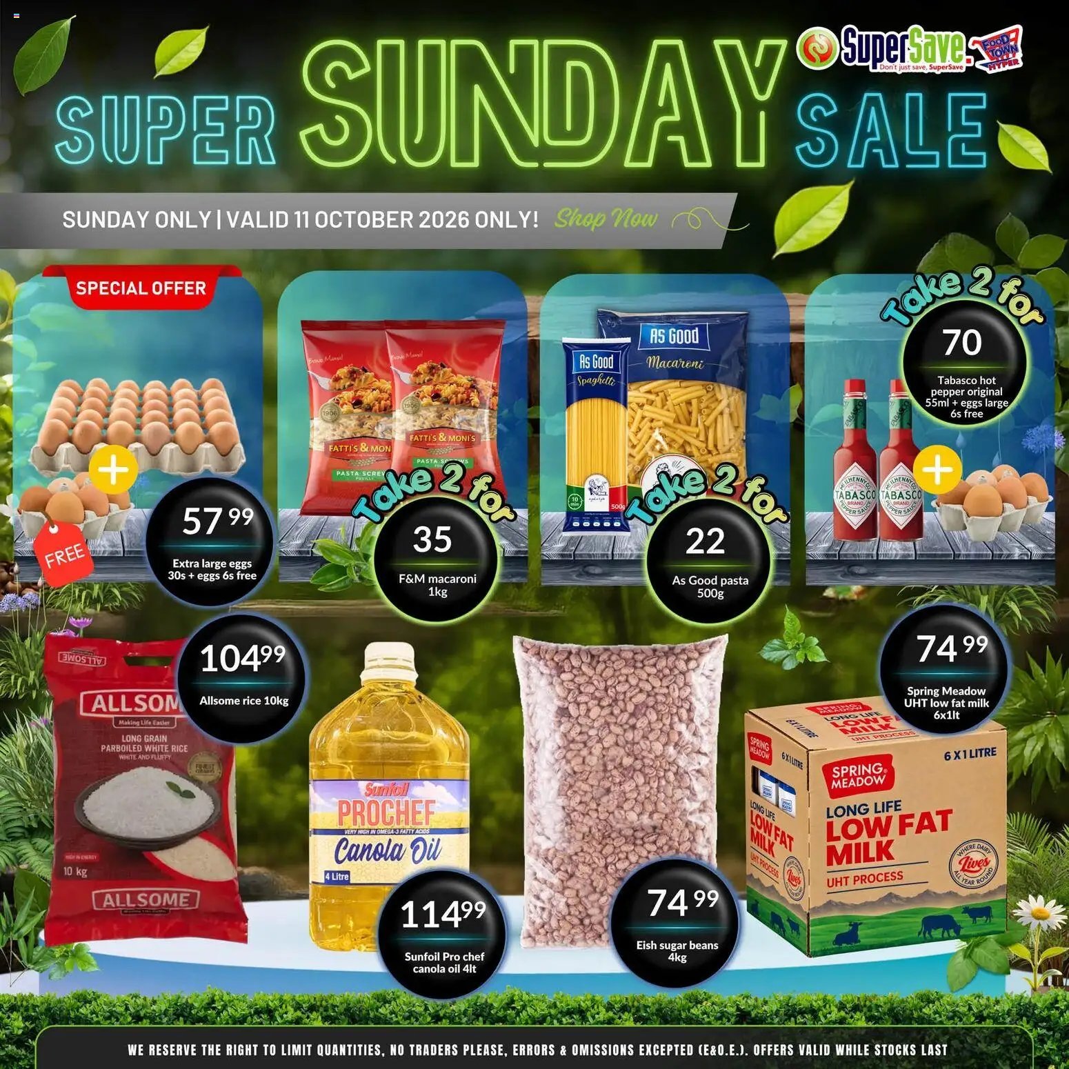 Super Save Sunday Savings